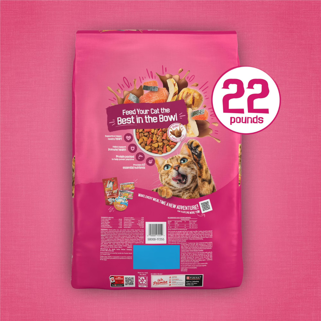 (2 pack) Purina Friskies Gravy Swirlers Dry Cat Food Flavors of Chicken,22lb Bag
