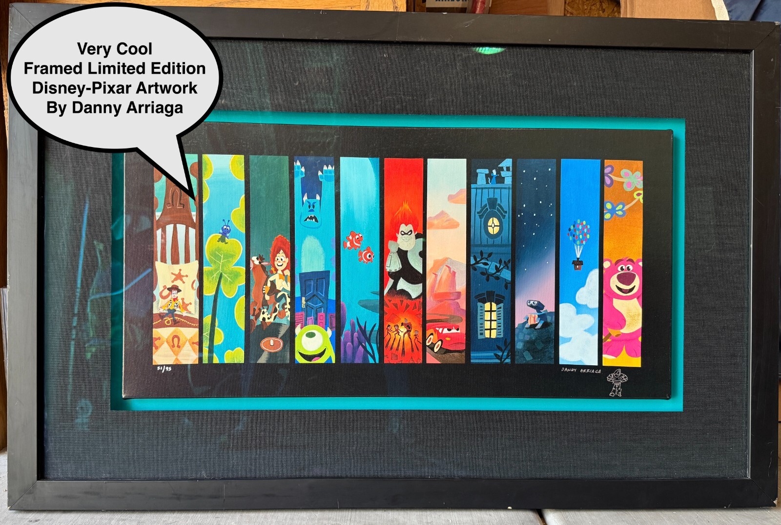 Disney Pixar Toy Story Danny Arriaga 42″x26″ Print 51 of 95 Hand Signed Art