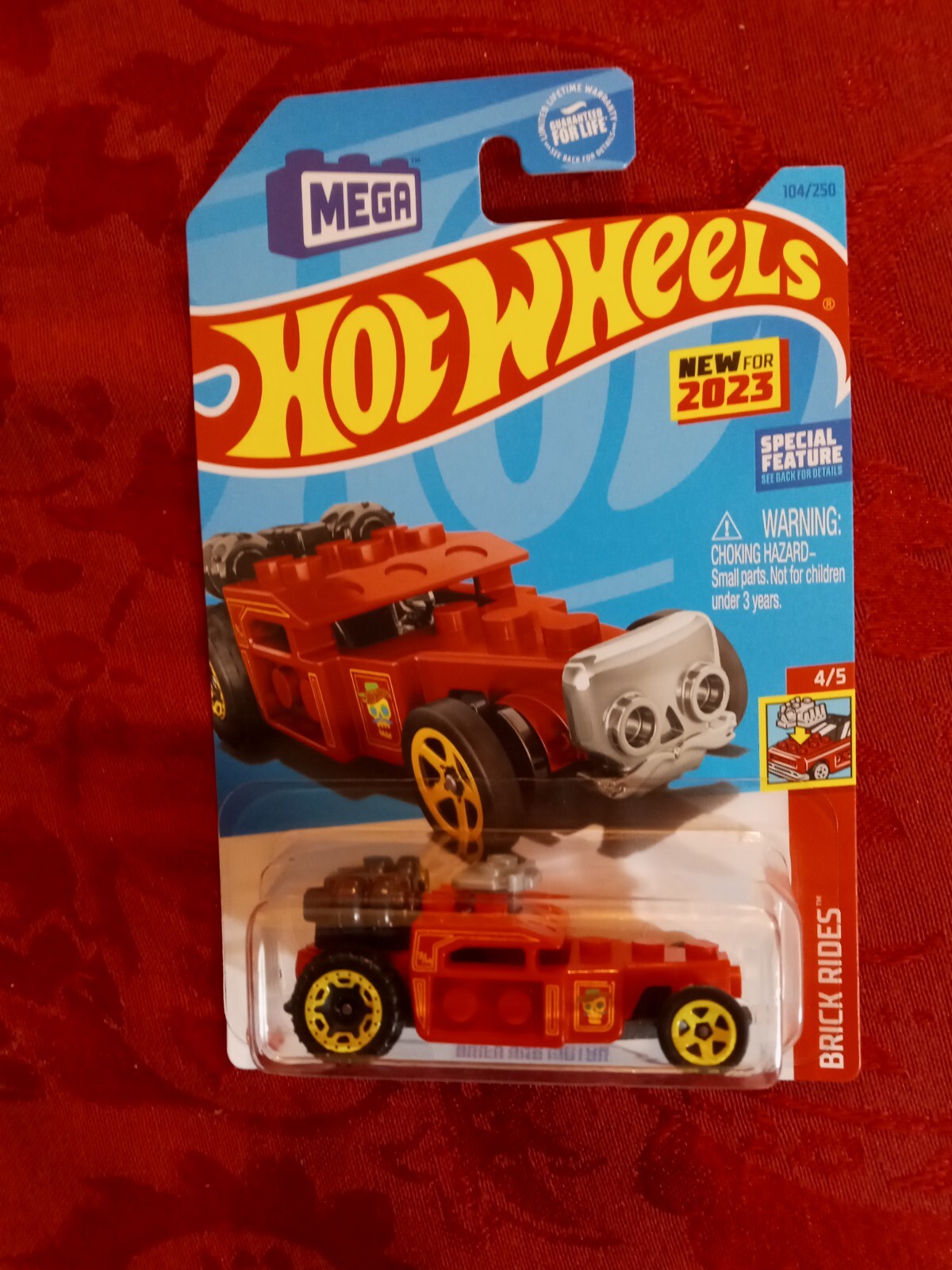 HOT WHEELS MEGA BRICK AND MOTOR BRICK RIDES #4/5 RED DIECAST 1:64 SCALE NEW