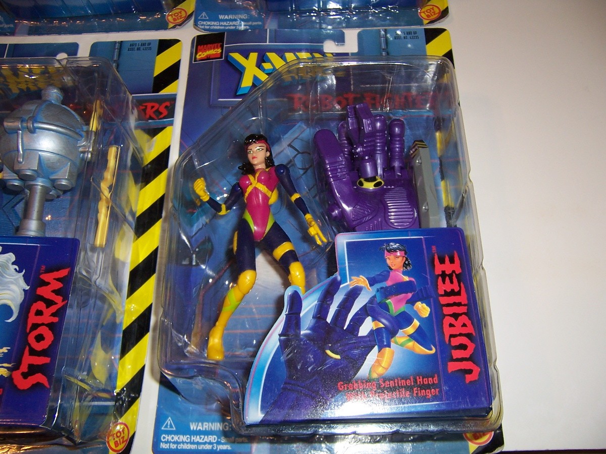 X-Men Robot Fighter Complete Toybiz 6 Set Storm Wolverine Jubilee Gambit Cyclops