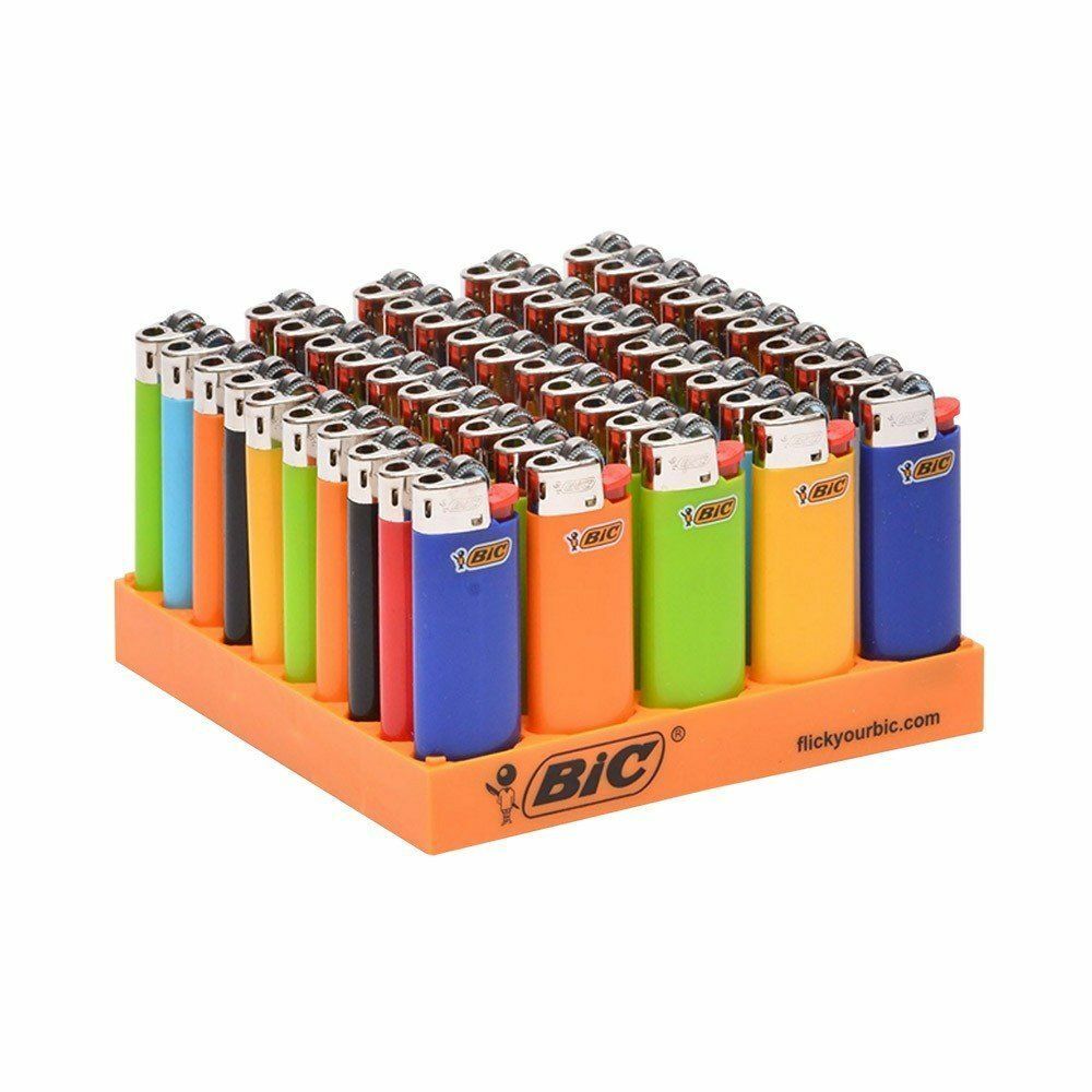 BIC Small Mini Solid – 10 Lighters – Long Last – Assorted Pink Blue Green Black
