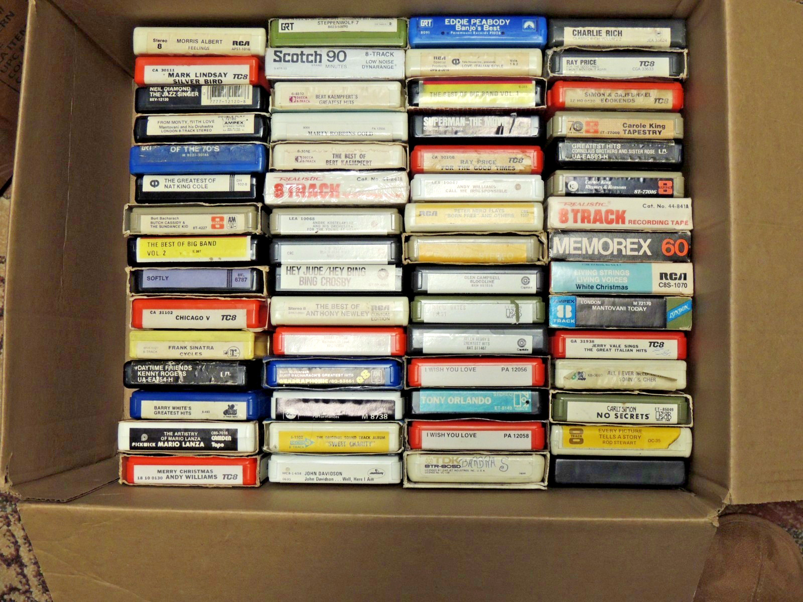 ESTATE LOT OF 60/ 8 TRACK TAPES- ONE PRICE TAKES ALL