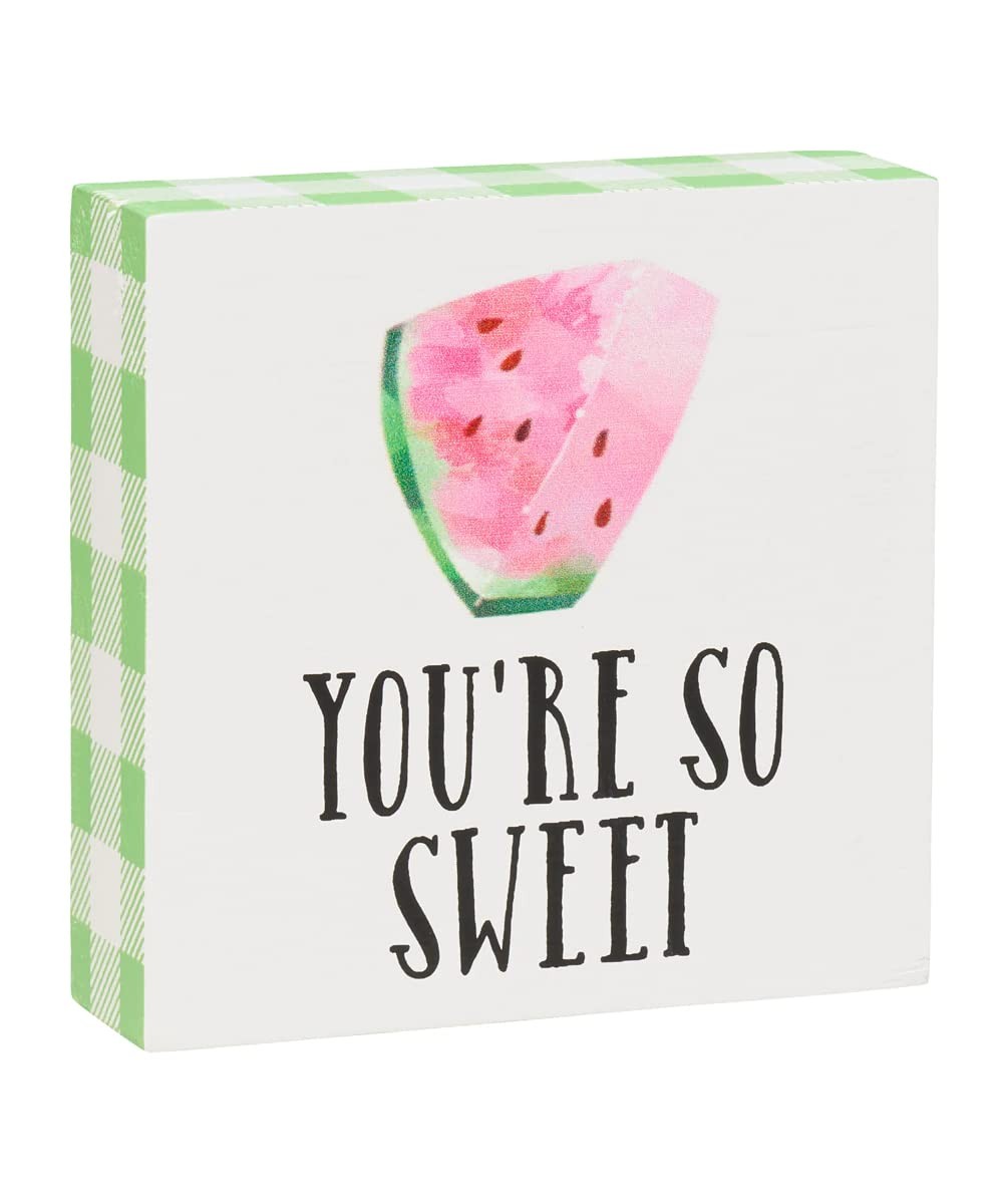 Collins Painting Watermelon Wooden Block Sign Summer Tabletop Decor