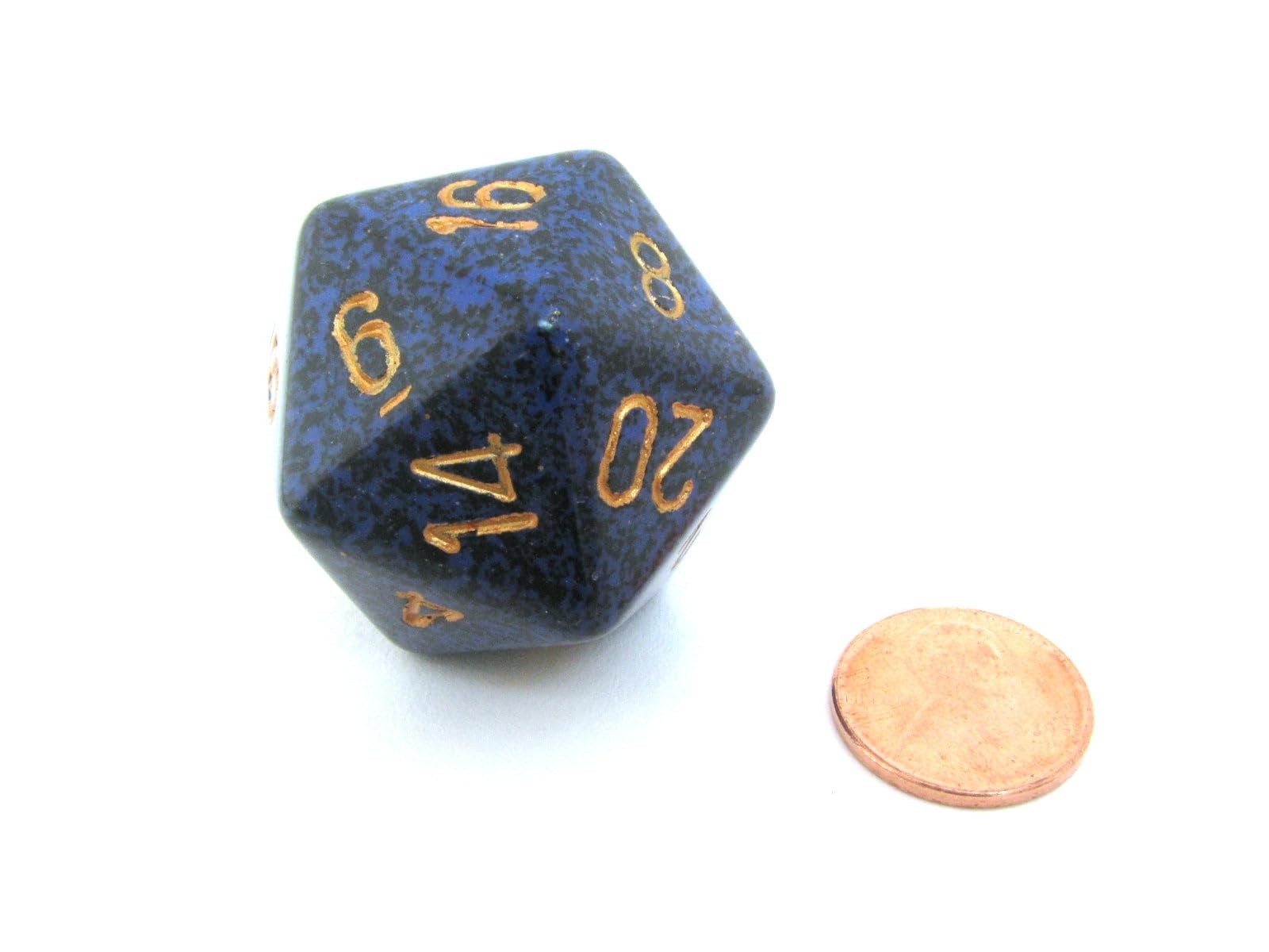 Chessex Speckled Golden Cobalt D20 34mm Polyhedral Dice D&D Die