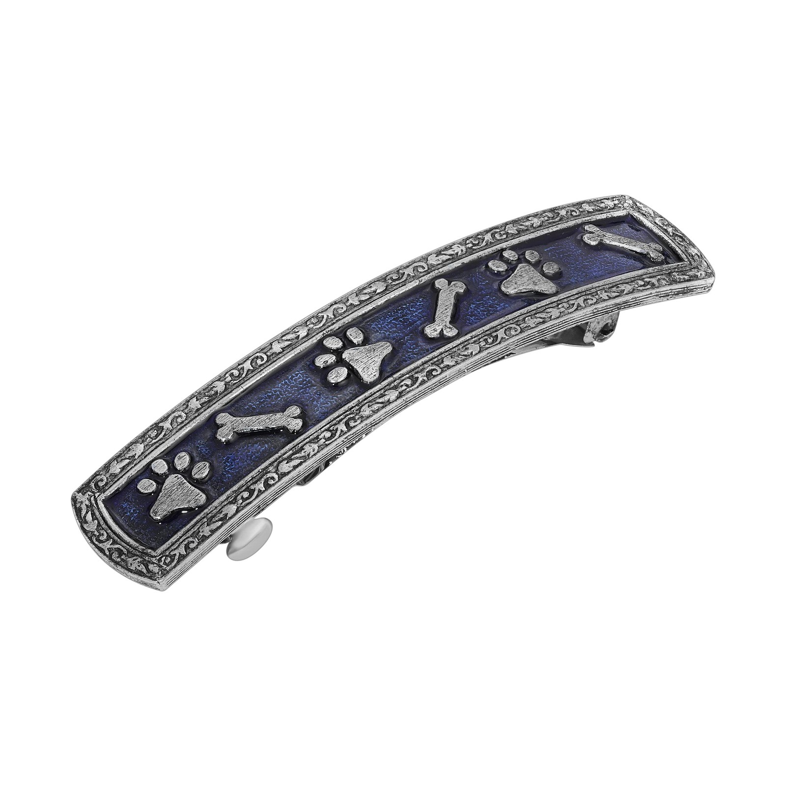 1928 Jewelry Company 62 Inch Hair Barrette Clip Women Blue 3 Functional Enamel