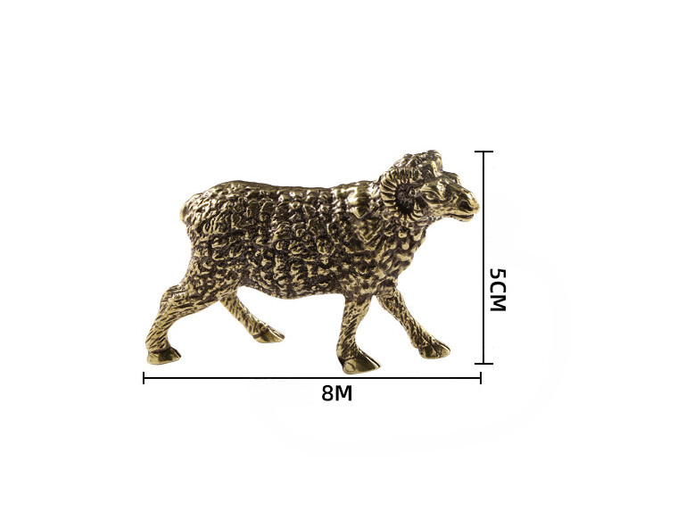 New Brass Sheep Statue Goat Ornament Animal Statue Toys Home Office Decoration/