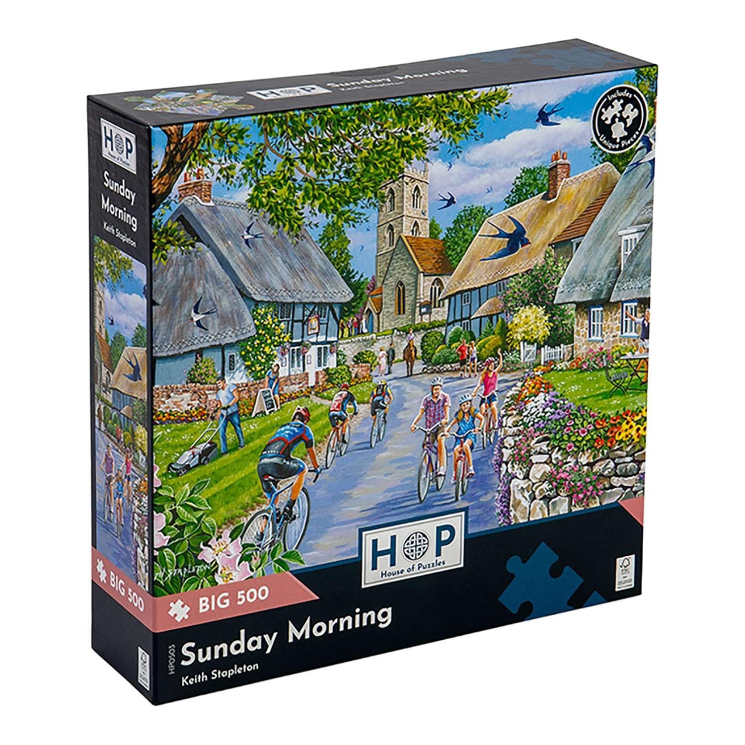 House of Puzzles Sunday Morning 500 Piece Large Jigsaw Puzzle