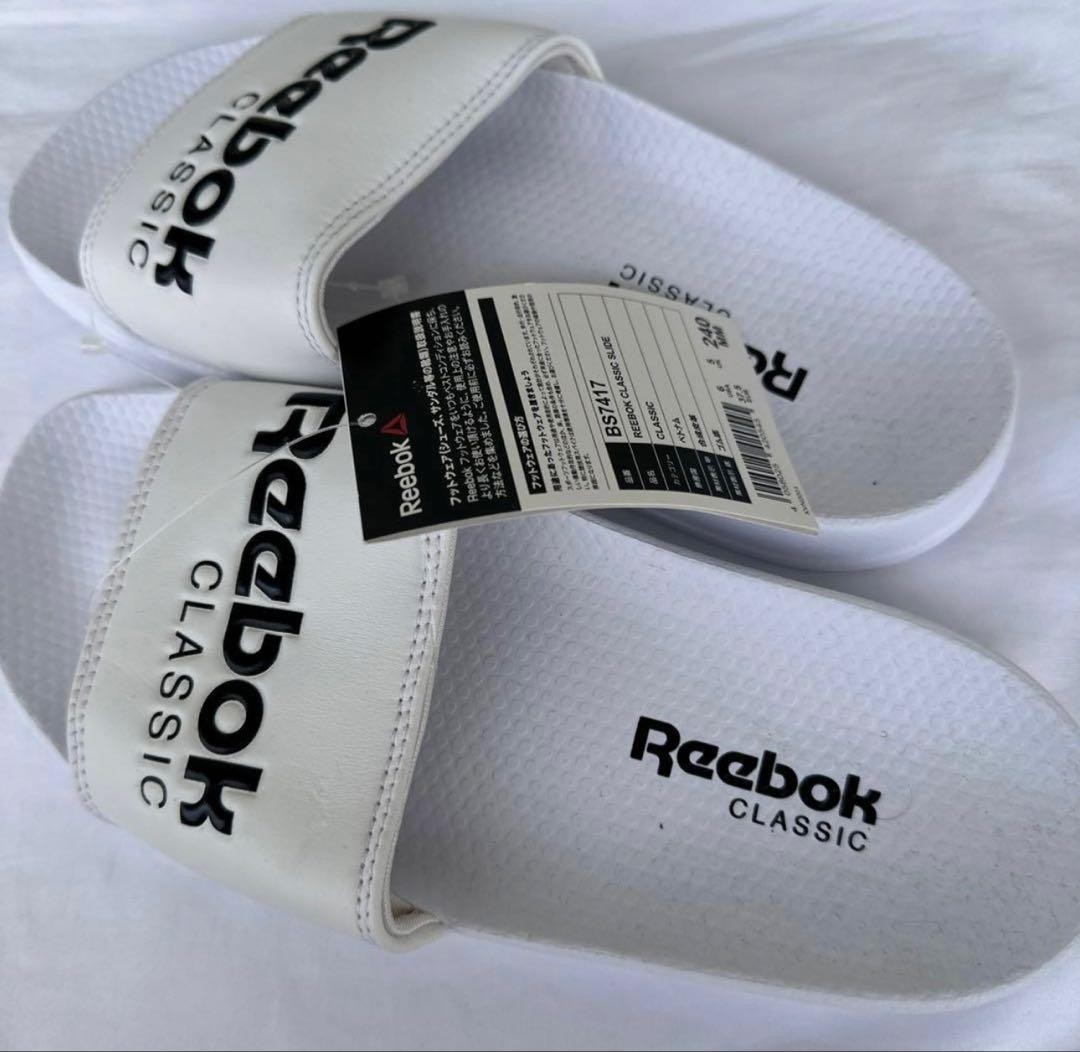 [New] 24cm Reebok CLASSIC slide sandals white