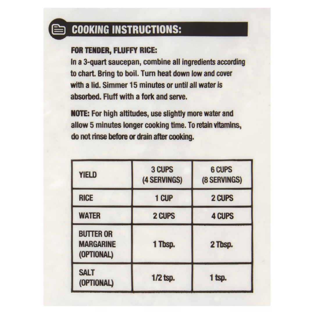 (3 pack) Great Value Long Grain Enriched Rice, 20 lb