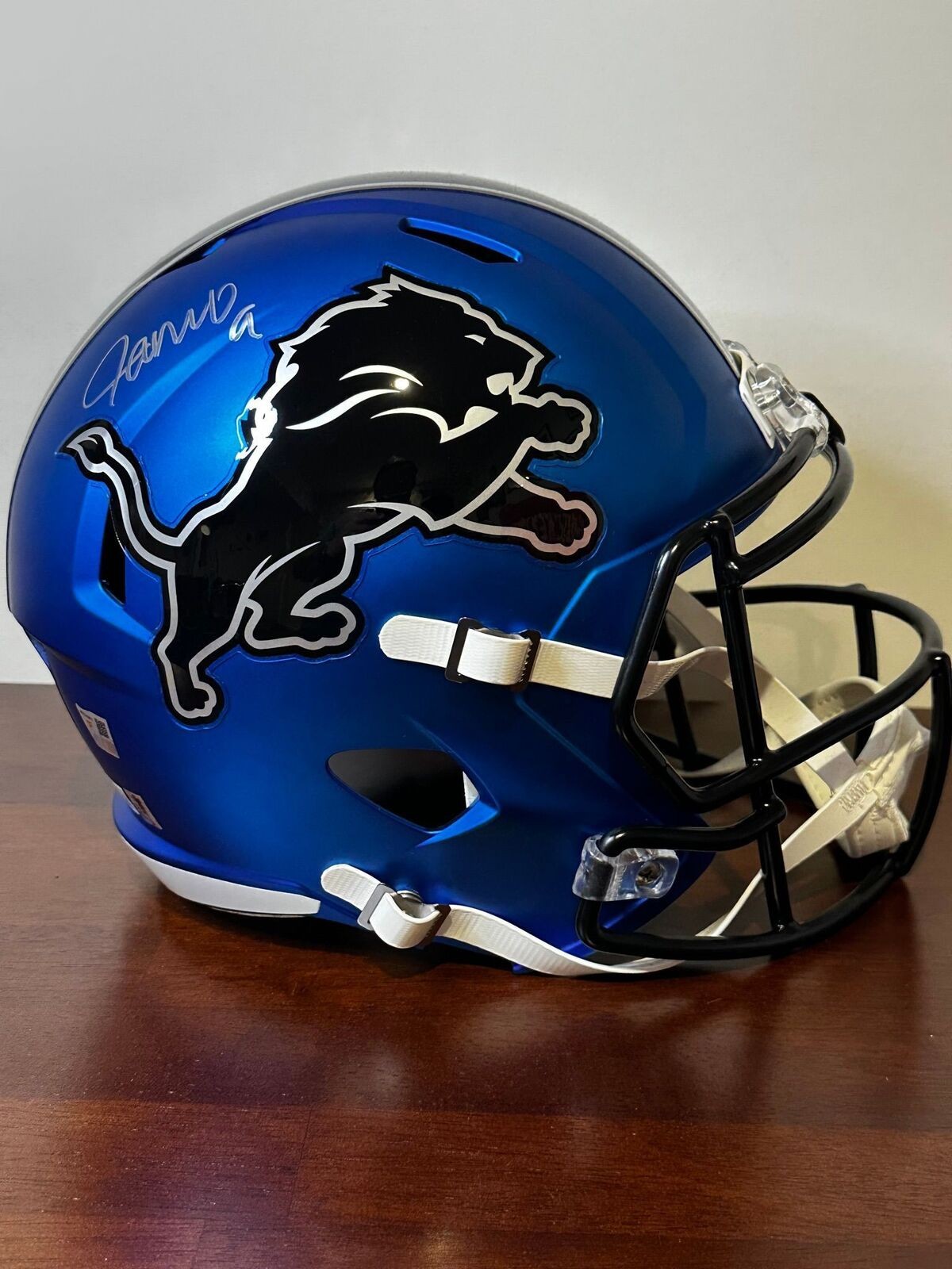 Jameson Williams autographed Full Size Replica Helmet