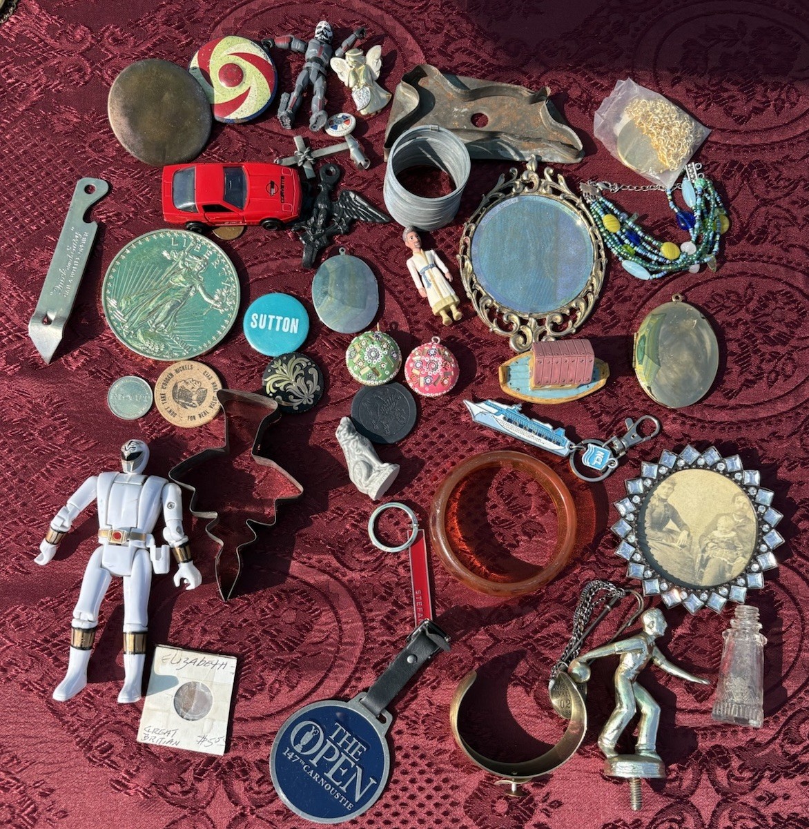 Vintage junk drawer lot items advertising Smalls Older As Shown Lot#42334