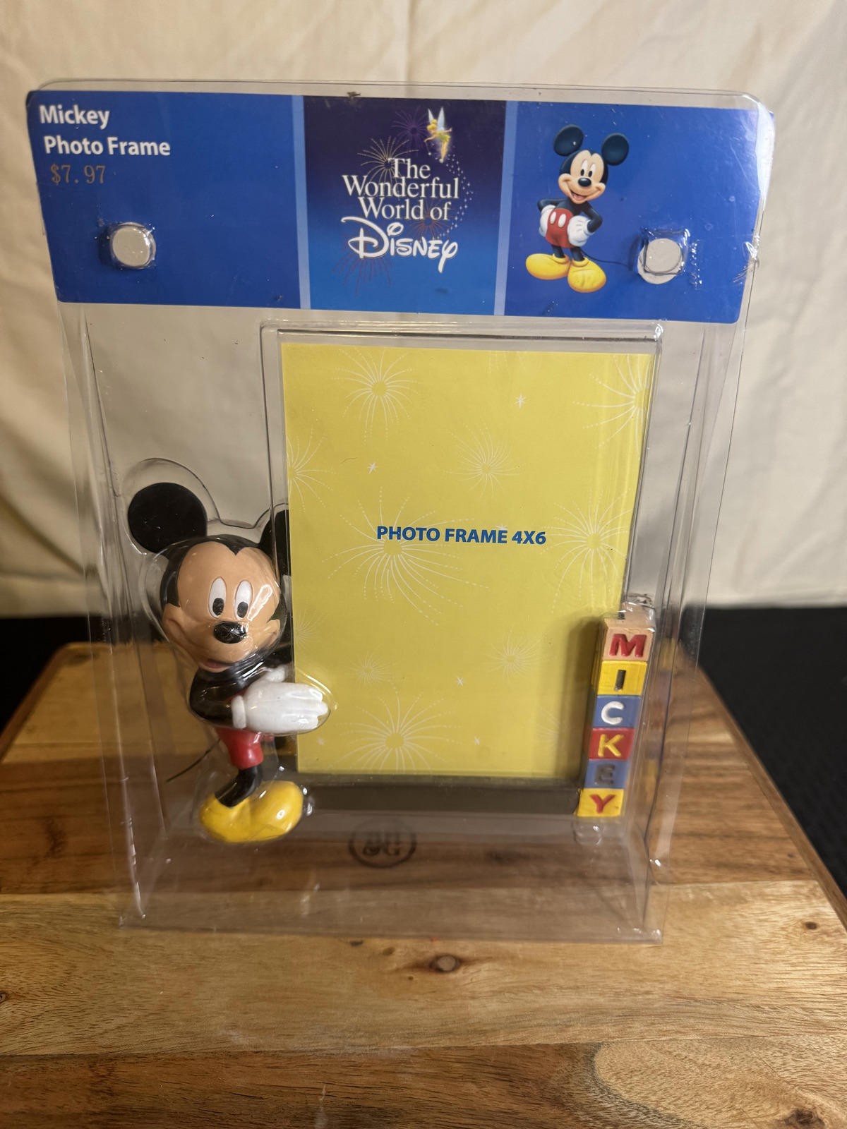 Disney Mickey Mouse Photo Frame 4×6 Vintage 1990s Wonderful World of Disney NIP