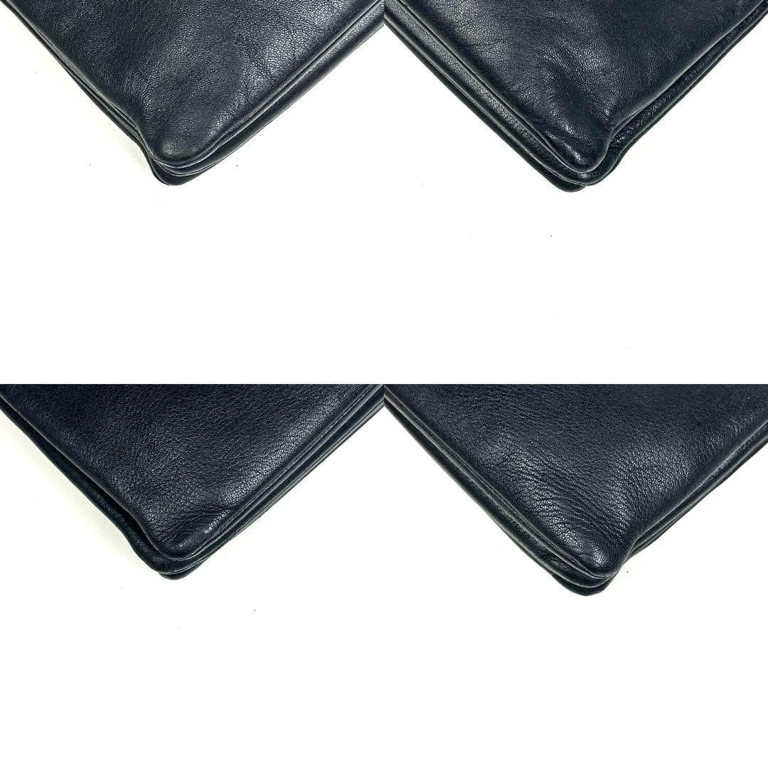 [Good Condition] Celine Shoulder Bag Trio Gold Hardware Leather Black