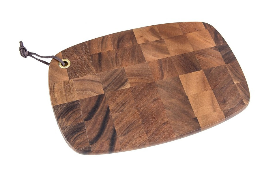 Auth Lipper International Acacia Wood Cutting Board 8.75×12.5 Metal Hanging Ring