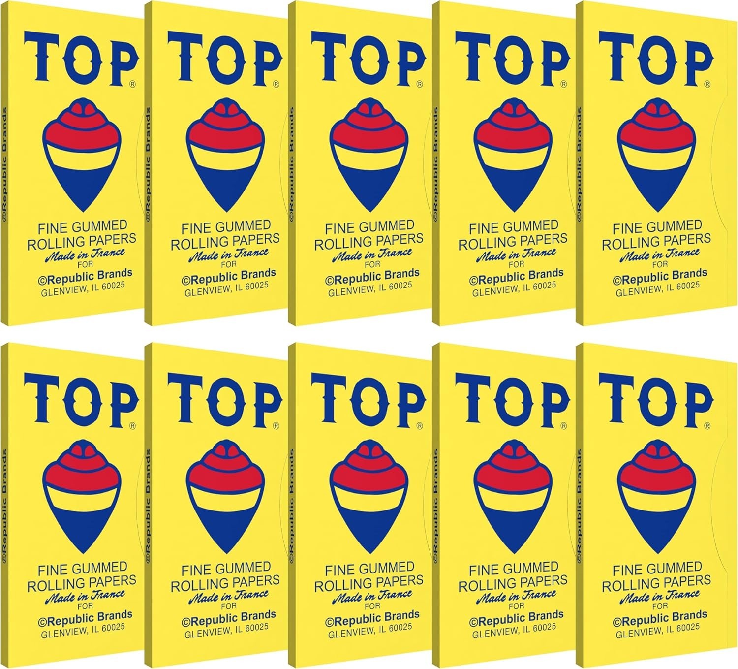 TOP Rolling Papers RYO Cigarette 10 Pack 1000 Leaves Tobacco Paper