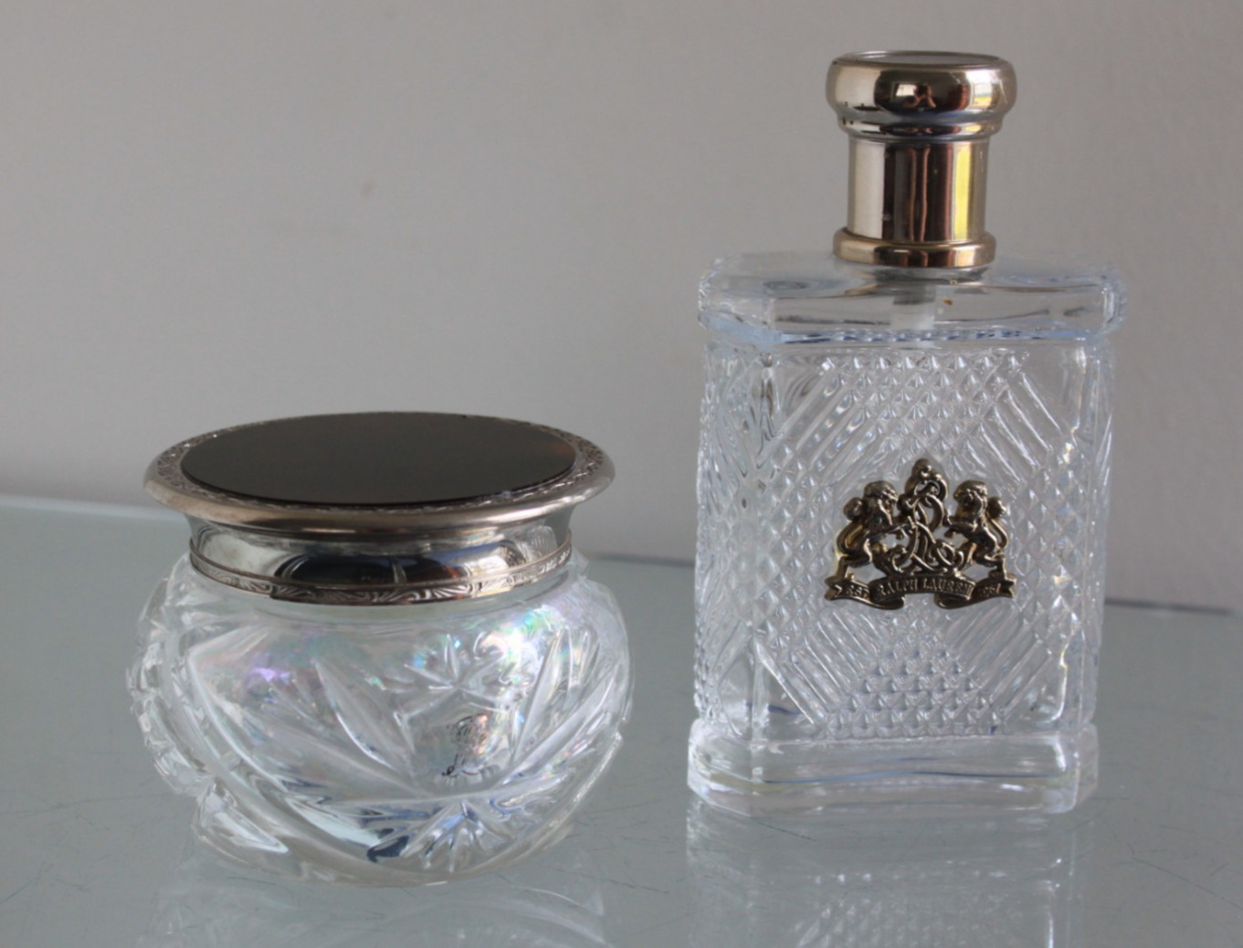 Vintage Large Ralph Lauren SAFARI Cream Pot & 125ml Toilette Spray Bottle- EMPTY