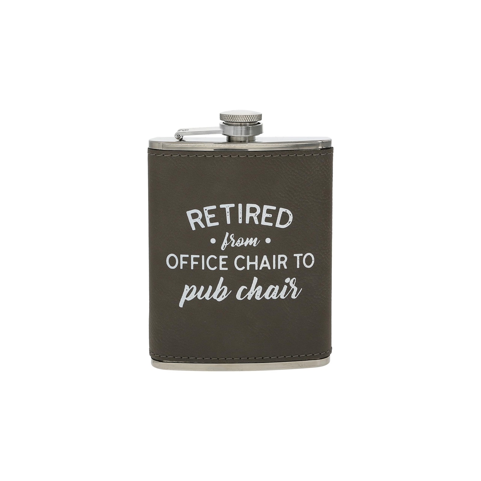 Pavilion Gift Leather-Wrapped Flask, 8 oz Pub Chair Retirement Gift