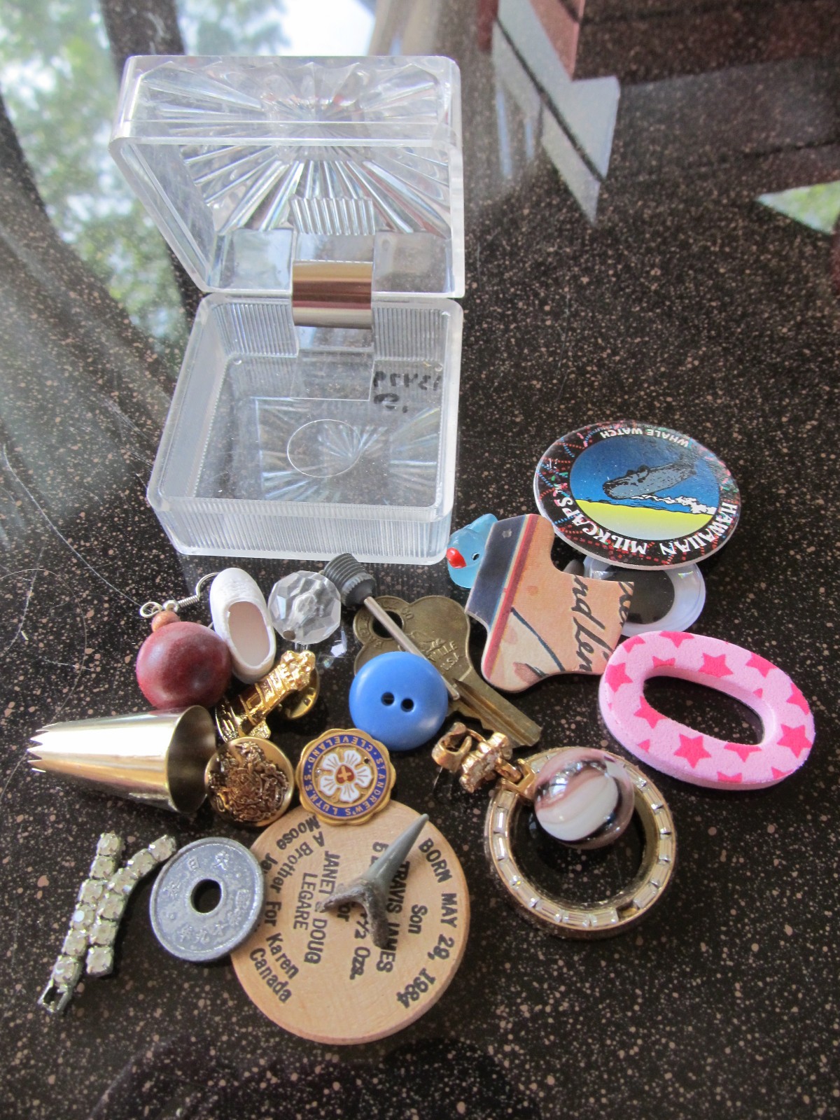 Trinket Shelf Treasure Tin (tiny), Lot Of 20+ Items, Vintage To Modern