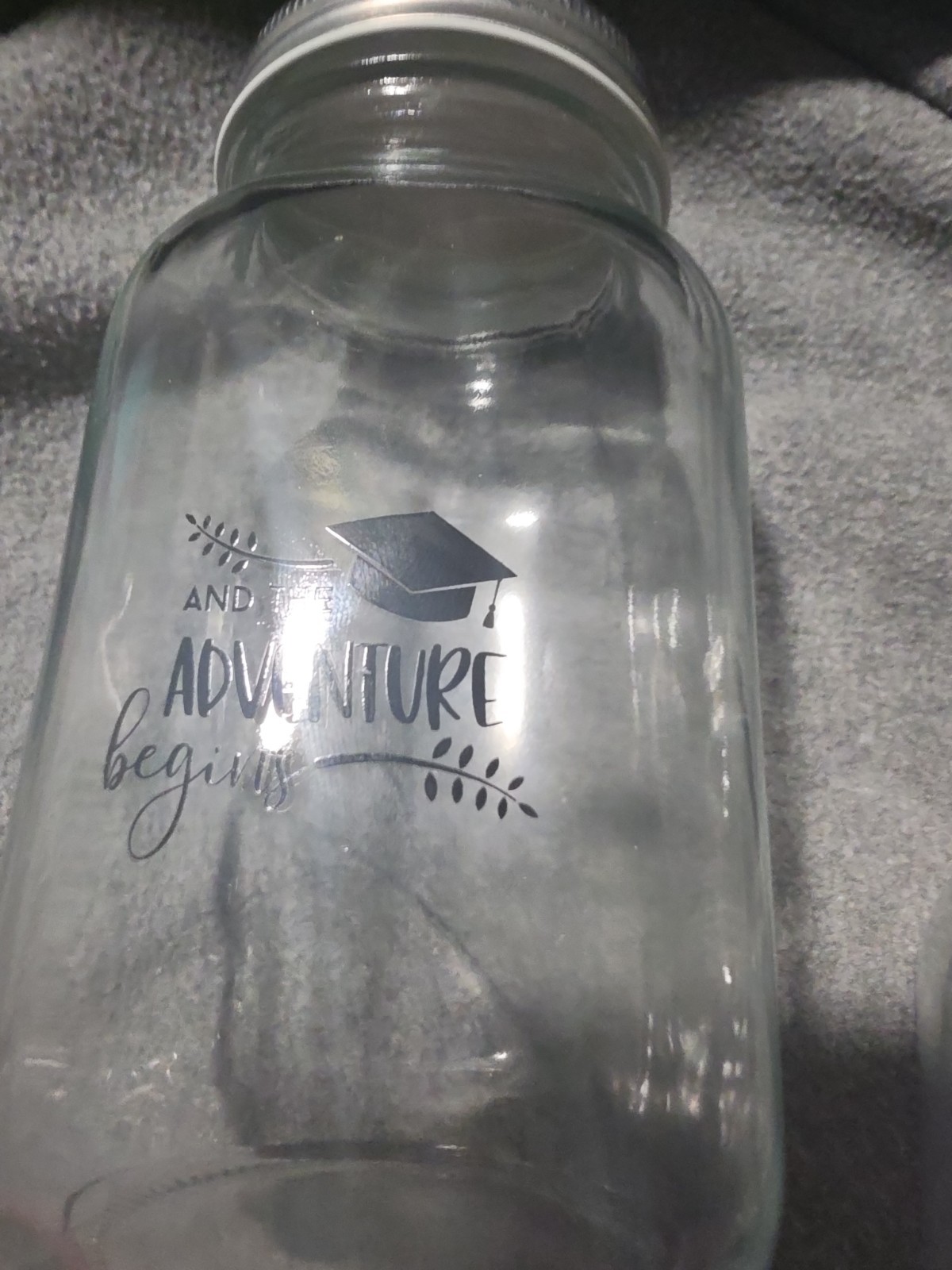 Set of 2 Glass Graduation Jars with Airtight Lids