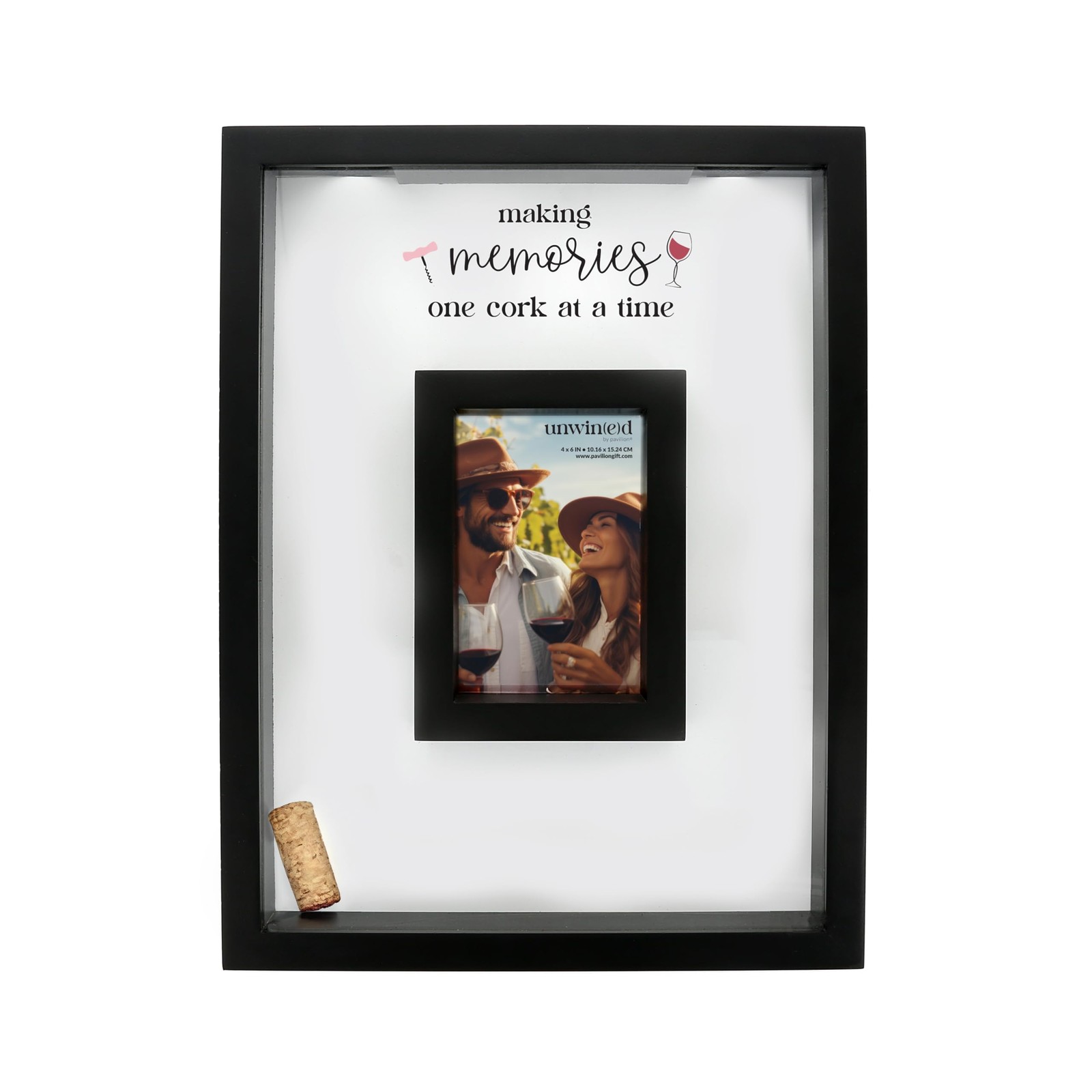 Pavilion Making Memories Cork Picture Frame, 12×16″, Wine Theme
