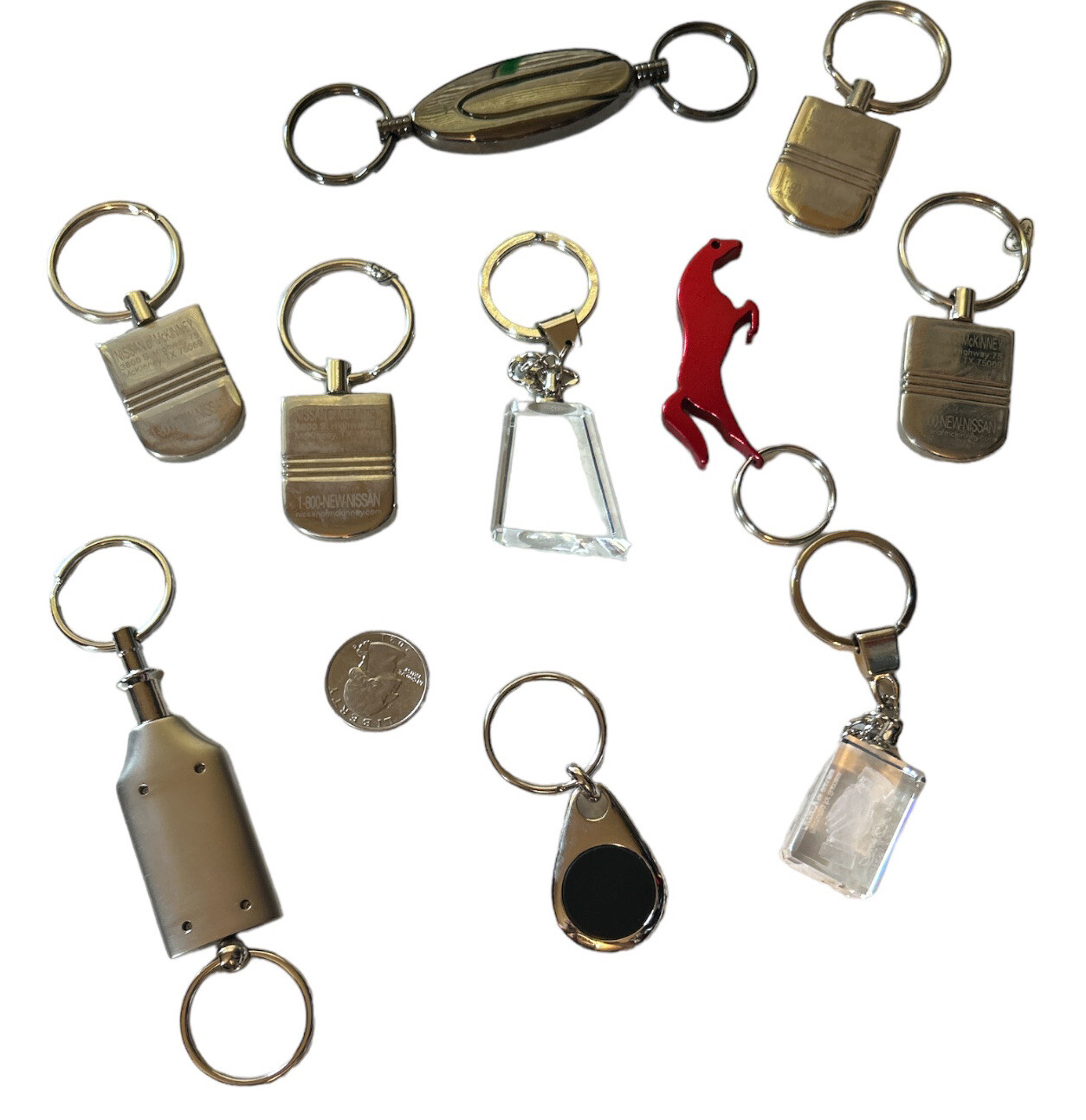 Junk Drawer Keychain Lot of 10 Fobs Car Advertisements