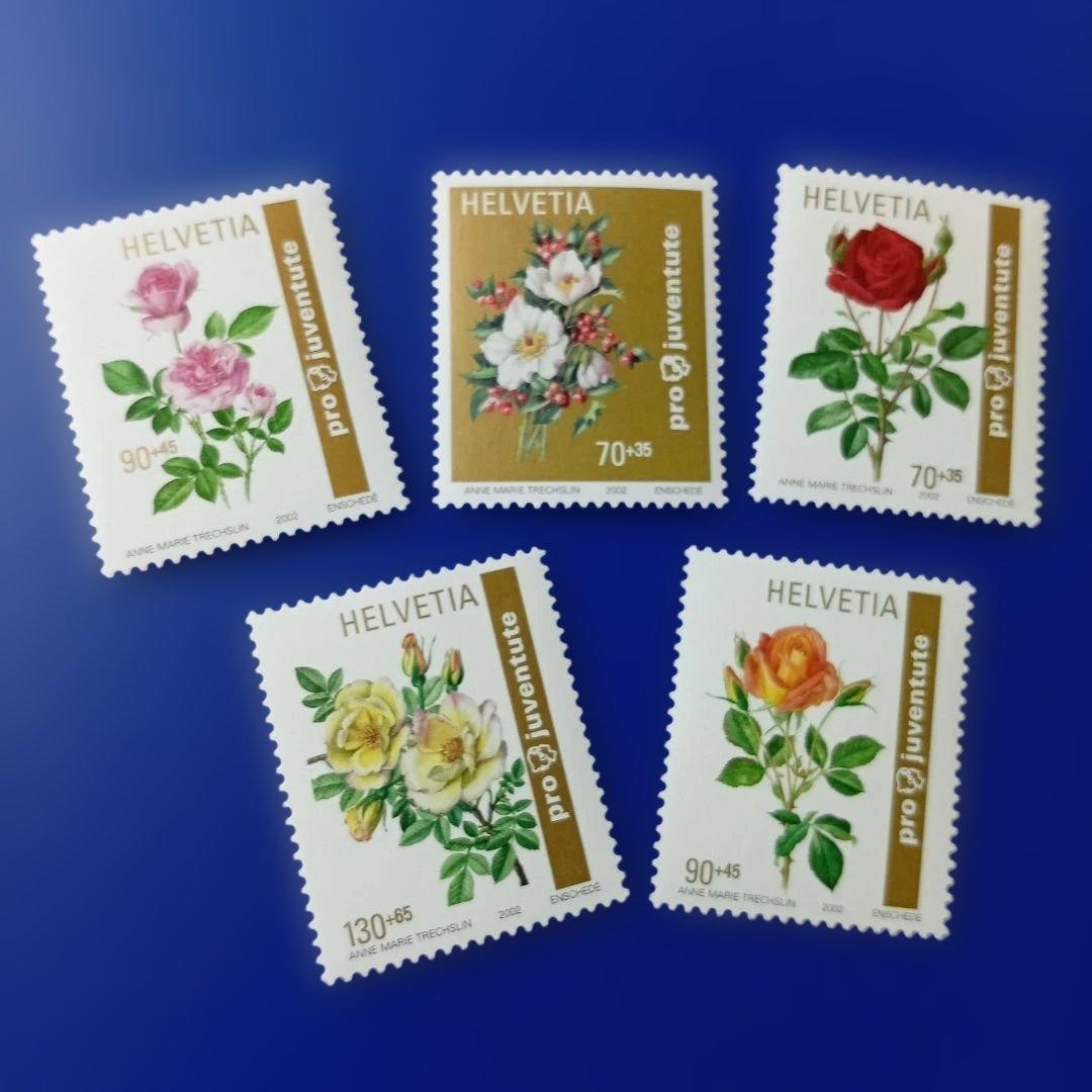 9768 Foreign Stamp Switzerland HELVETIA 2002 Floral Pattern Charity Stamp 5V