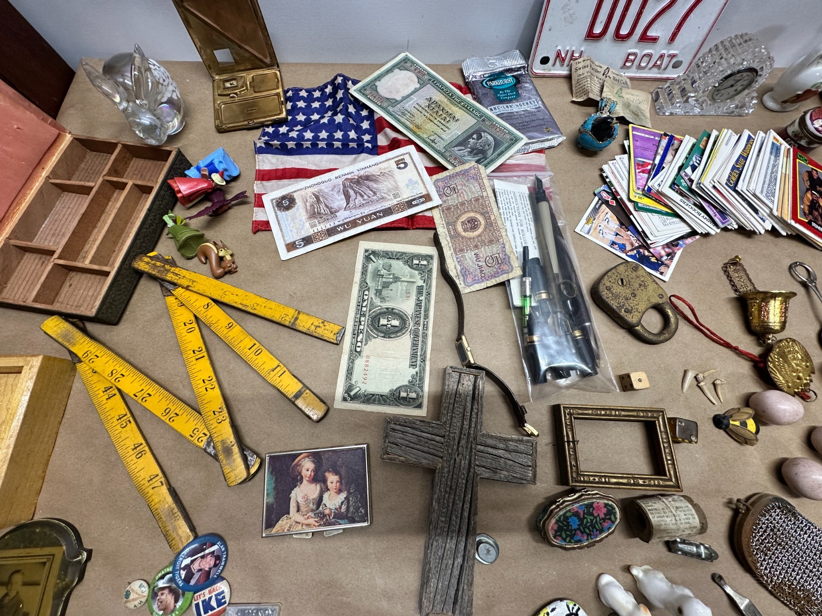 Junk Drawer Lot #2 – Random Antique Vintage Smalls – Keys, Jewelry, Boxes, Money