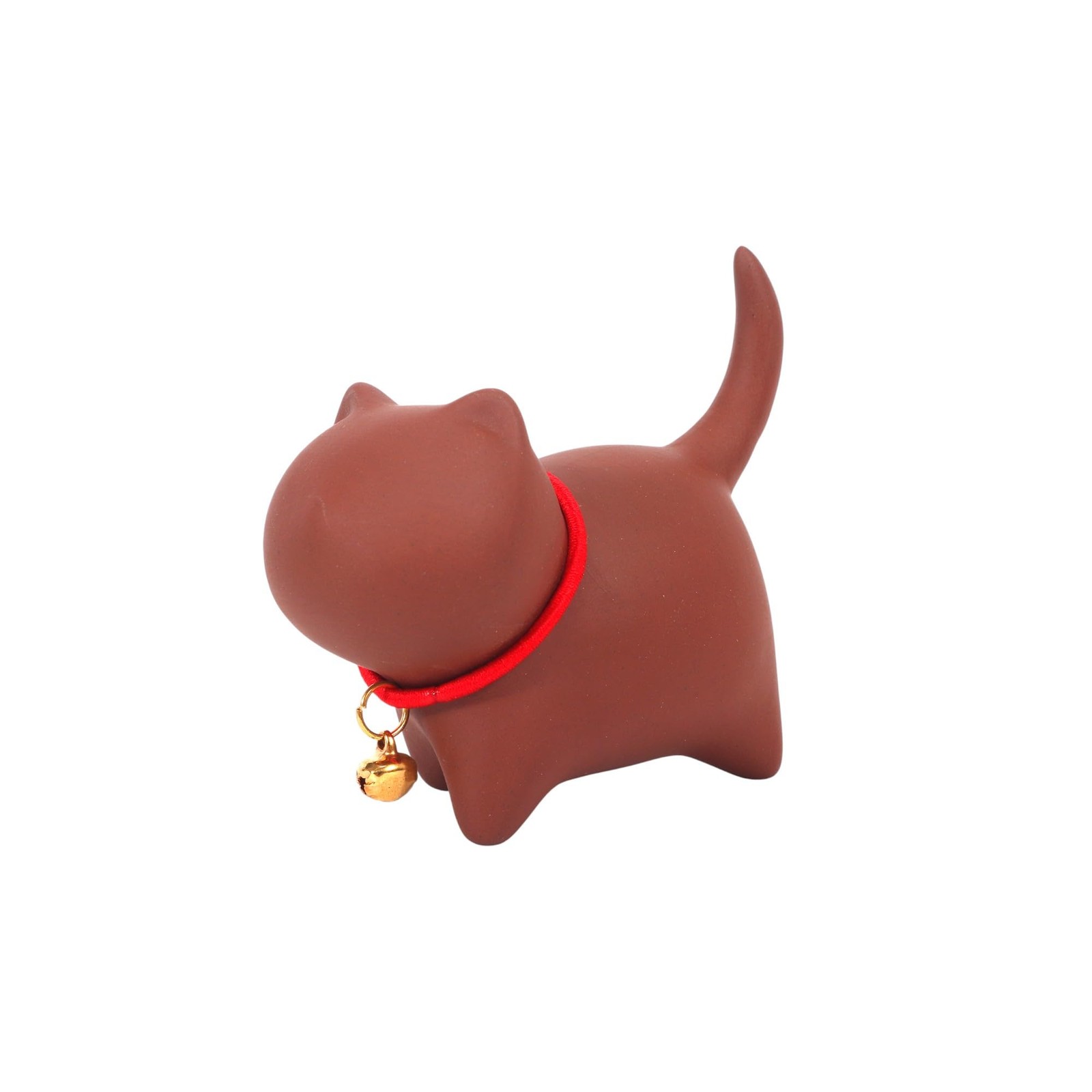 Urban Tokyo Zisha Cat Tea Figurine, Purple Clay Desk Ornament for Luck & Fortune