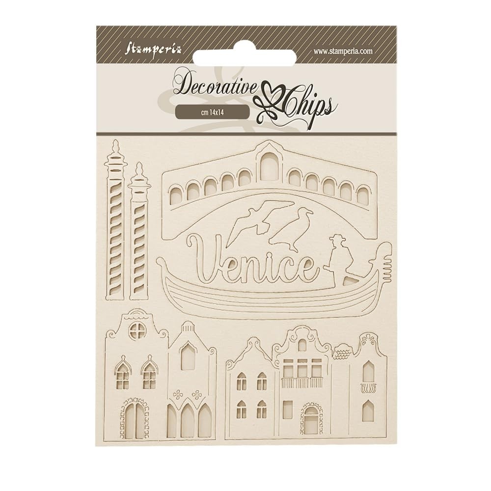 Stamperia Decorative Chips Venice Laser Cut Scrapbook Craft Shapes Elements