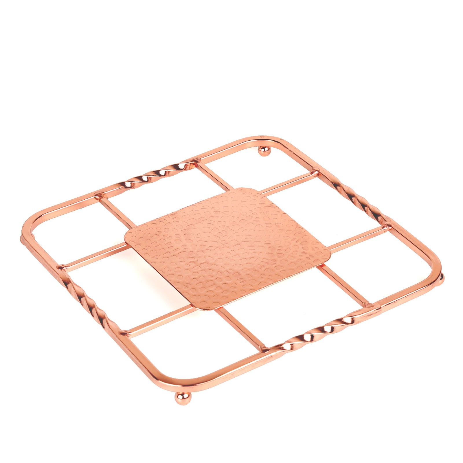 Creative Home Renaissance Square Trivet, 8″, Copper