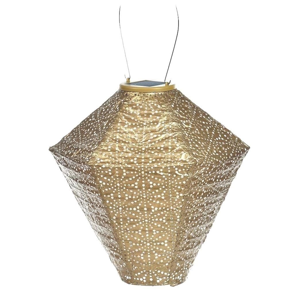 Lumiz 221306 – 11″ Diamond Gold Sashiko Pattern Lantern (Diamond Sashiko Lantern