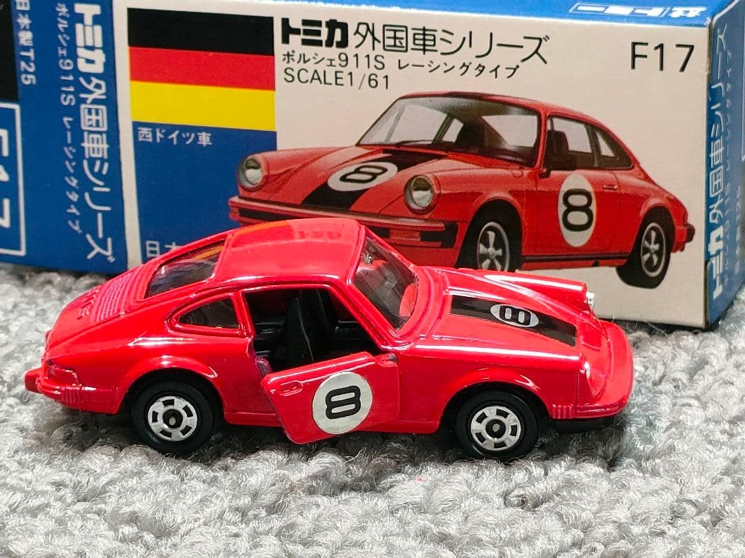 Blue box Tomica F17 Porsche 911S racing type Good condition Made in Japan