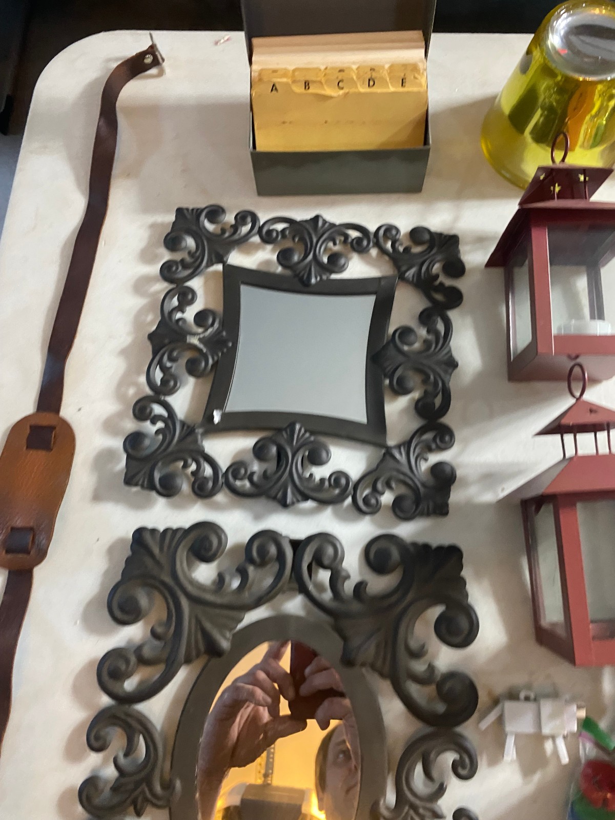 Huge Junk Drawer Lot Collection Mirrors Candle Holders Electronic Random Items