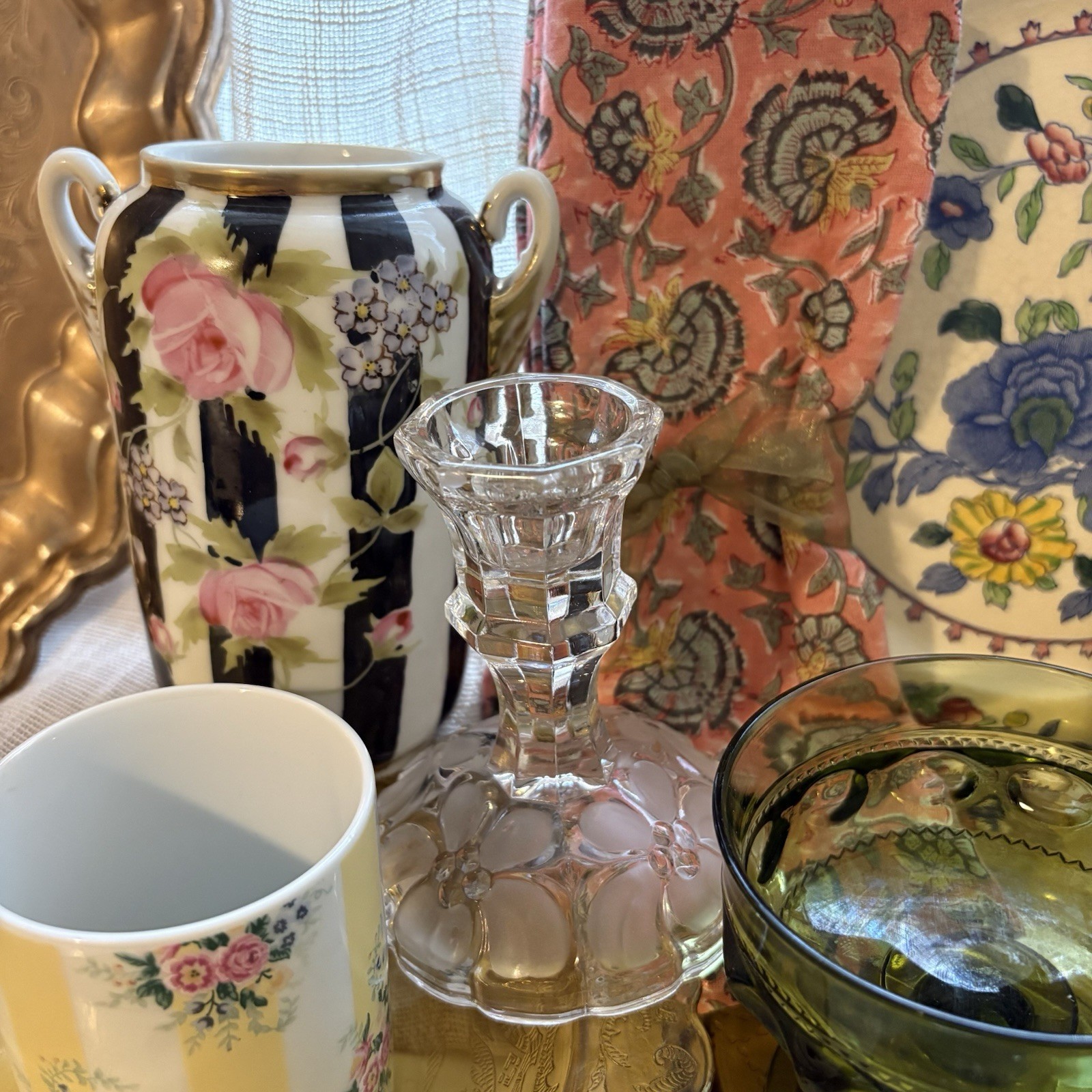 Vintage Estate Sale Mystery Box 5pc Mixed Lot Porcelain Glassware Jewelry Vtg