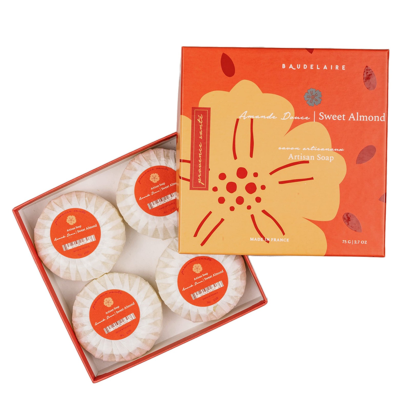 Provence Sante PS Gift Soap Sweet Almond, 2.7oz 4 Bar Gift Box
