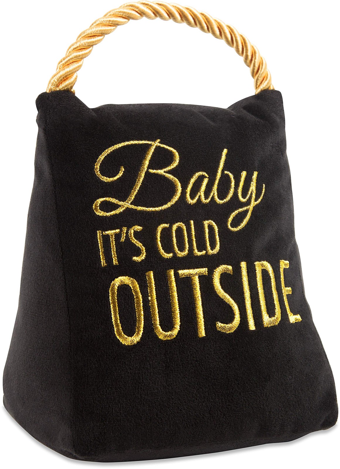 Pavilion Baby It’s Cold Outside Black Velvet 6 in Door Stopper 2 lbs