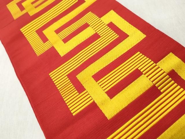 ◎ Authentic Chikuzen Hakataori, half-width obi, geometric