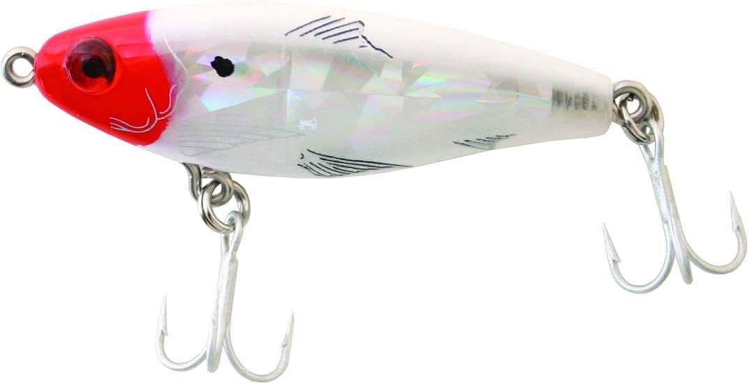 Mirrolure 17MR-11BG Mirrodine, 2-5/8-Inch, 3/8-Ounce, Red/White, Broken Glass