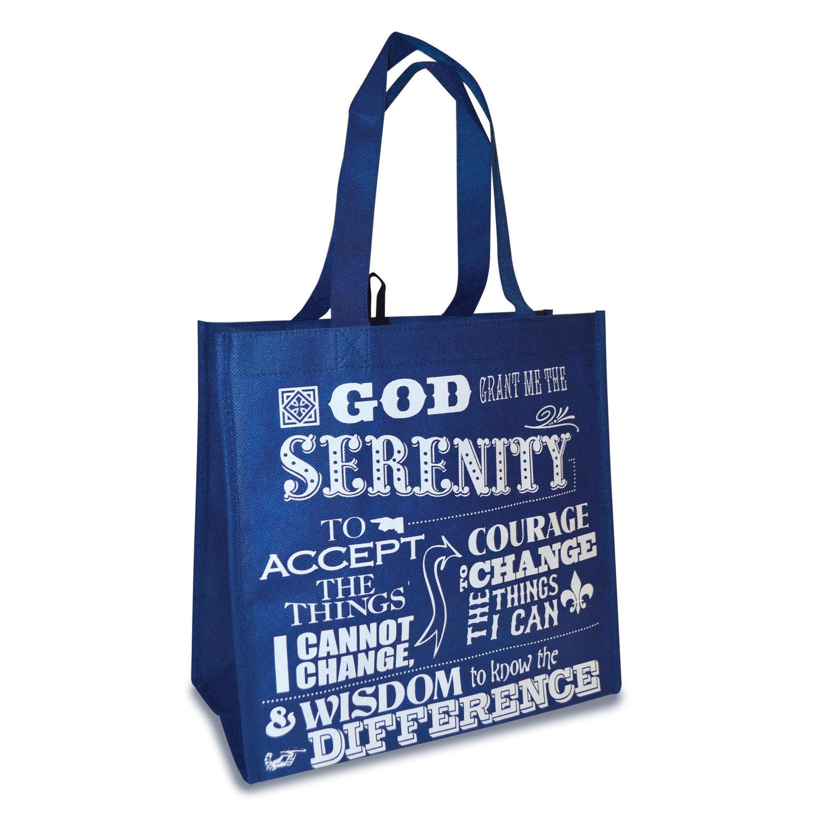 Divinity Boutique Inch Reusable Eco Friendly Tote Bag Fabric Blue 12 x God Grant