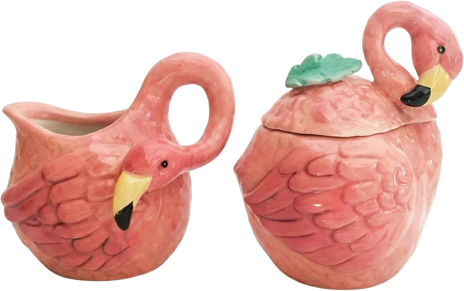 Blue Sky Ceramics Summer Fun Flamingo Sugar & Creamer Set, Multi (19244)