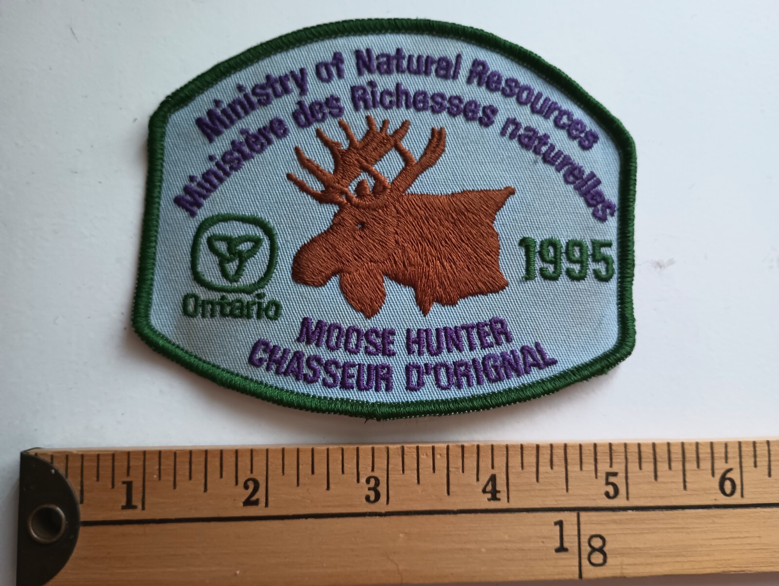 * 1995 ONTARIO SUCCESSFUL MOOSE ANTLER HUNTER HUNTING CANADA PATCH CREST *