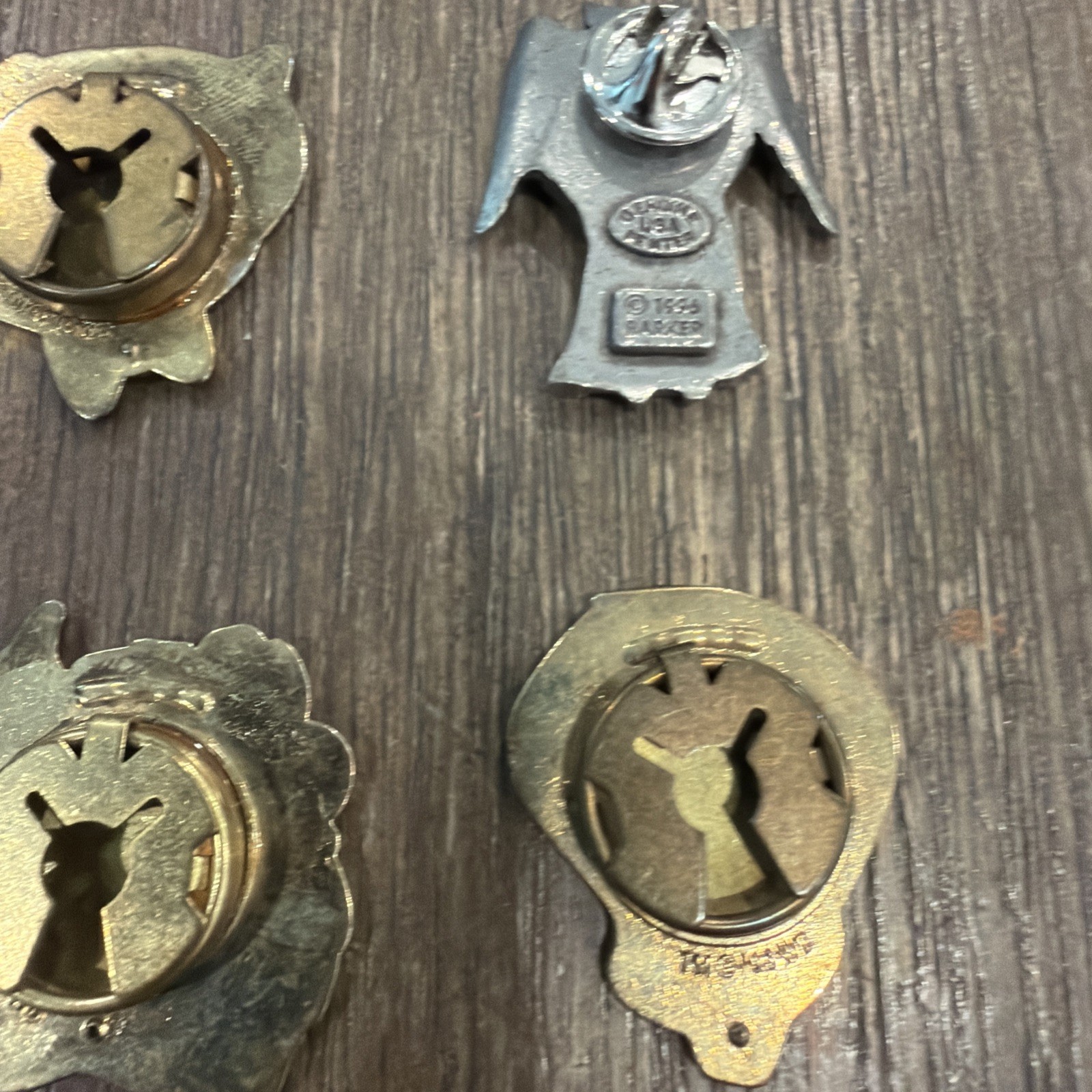 Junk Lot Looney Toon Pins Copper Bracelet Vintage Barker Pewter