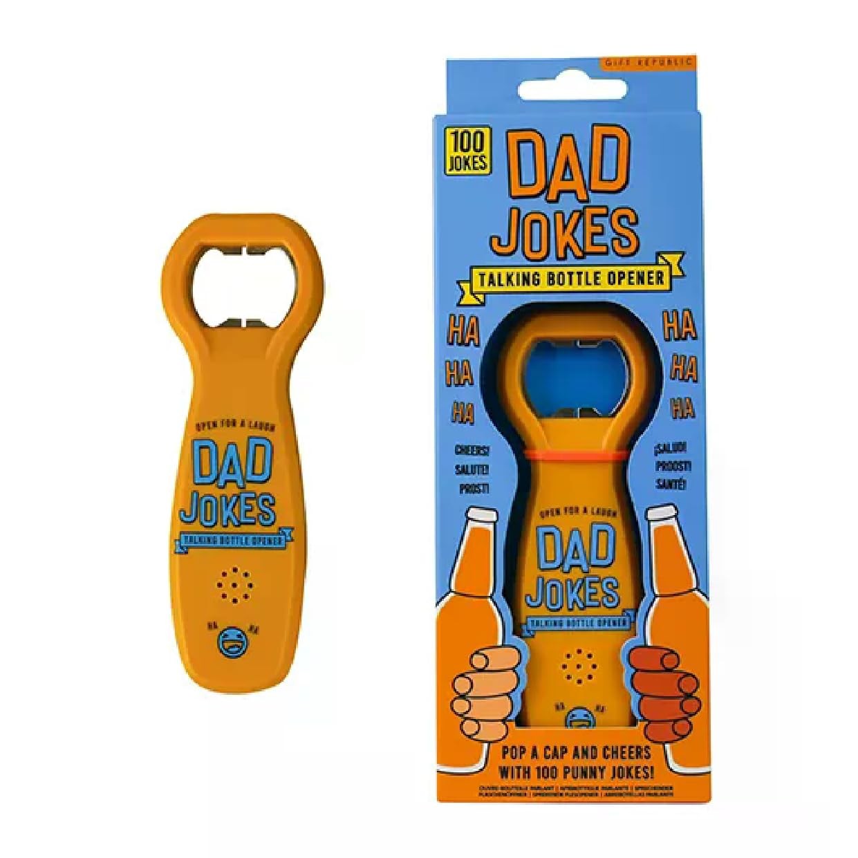 Gift Republic Dad Jokes Talking Bottle Opener, Multicolor