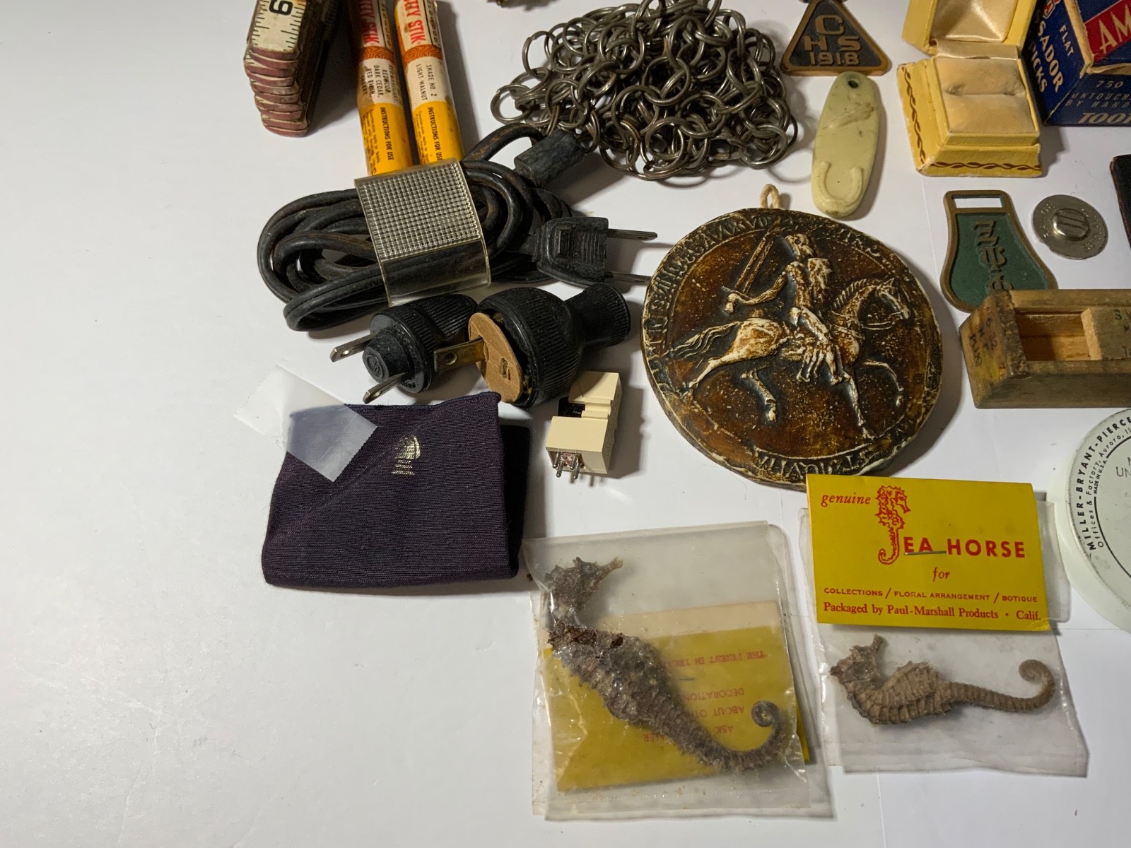 VTG Junk Drawer Lot Assemblage Art Mixed Media Crafts 3.5# China Basket Metal