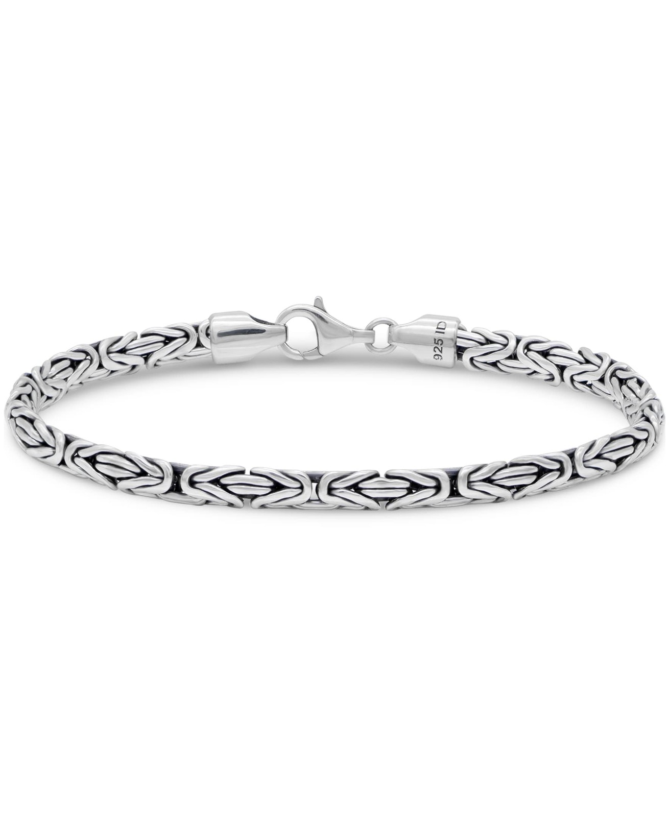 DEVATA Sterling Silver 925 Byzantine Oval Chain Bracelet 5mm 8.5″ BYK5735