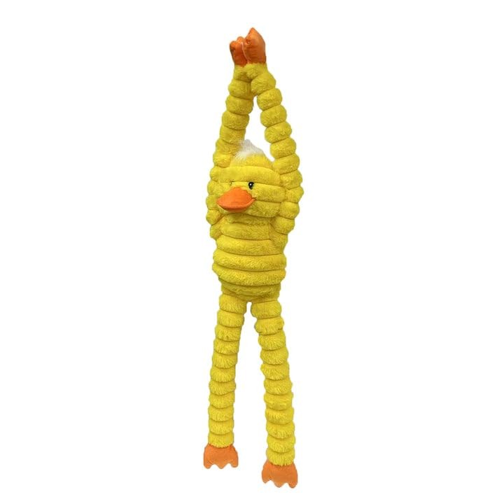 Pet Lou Farm Friends – Long-Legged Duck Dog Toy, 36-Inch, Yellow