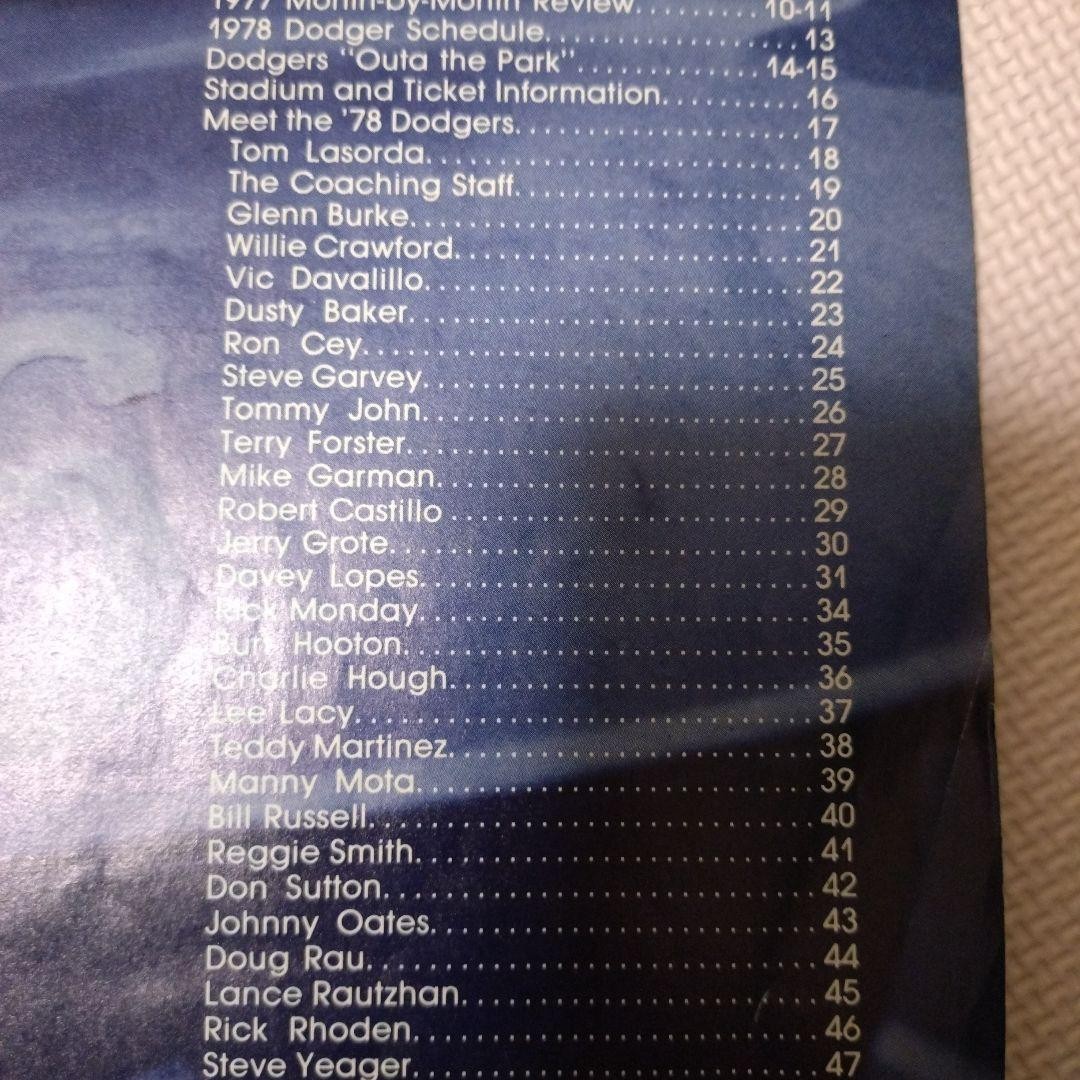 1978 LA Dodgers Yearbook Autographed Signed Player Staff Insert Rare