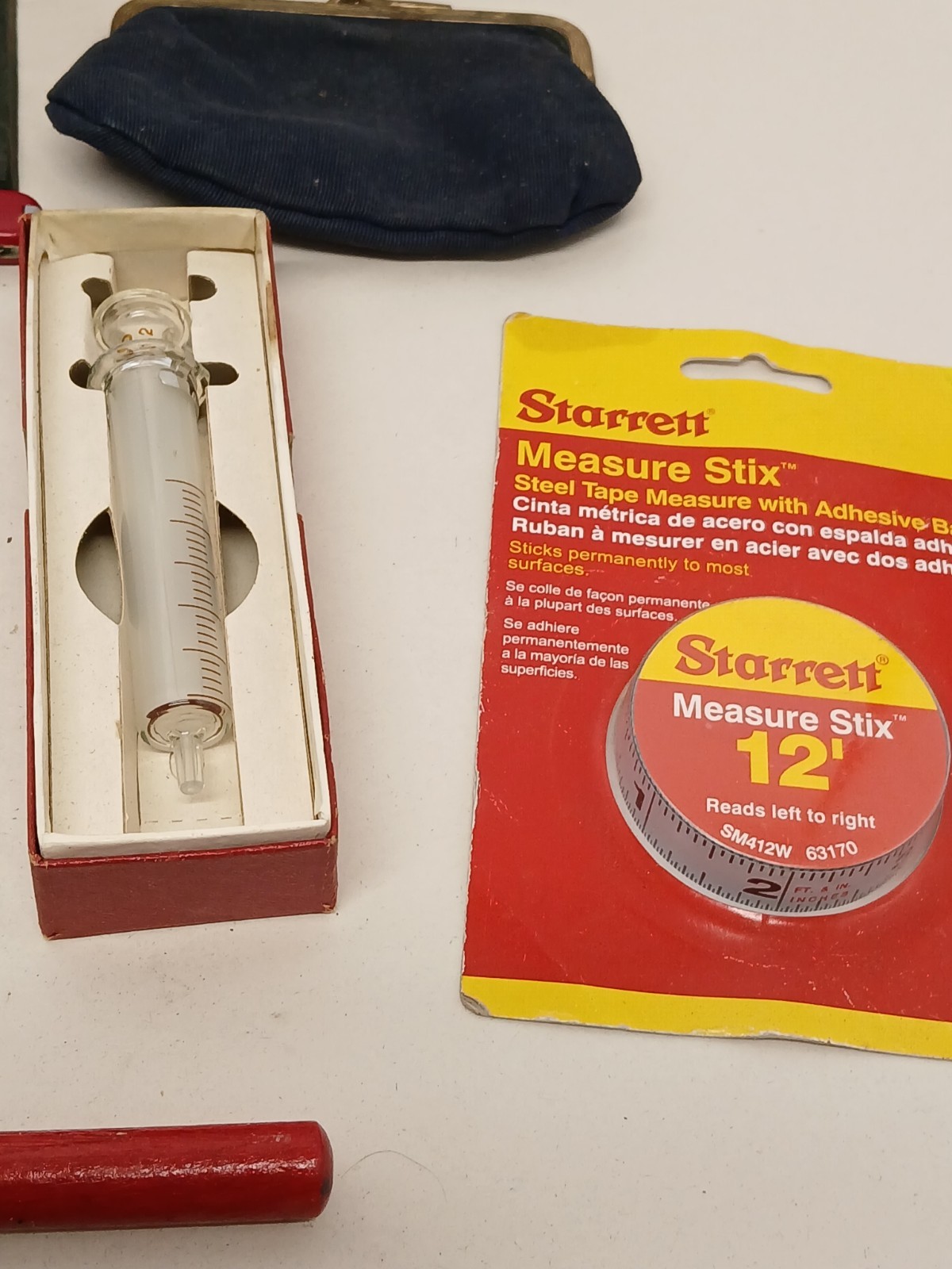 Vintage Estate Junk Drawer Lot Ray-Ban Starrett Swiss Army Knife Michigan Advert