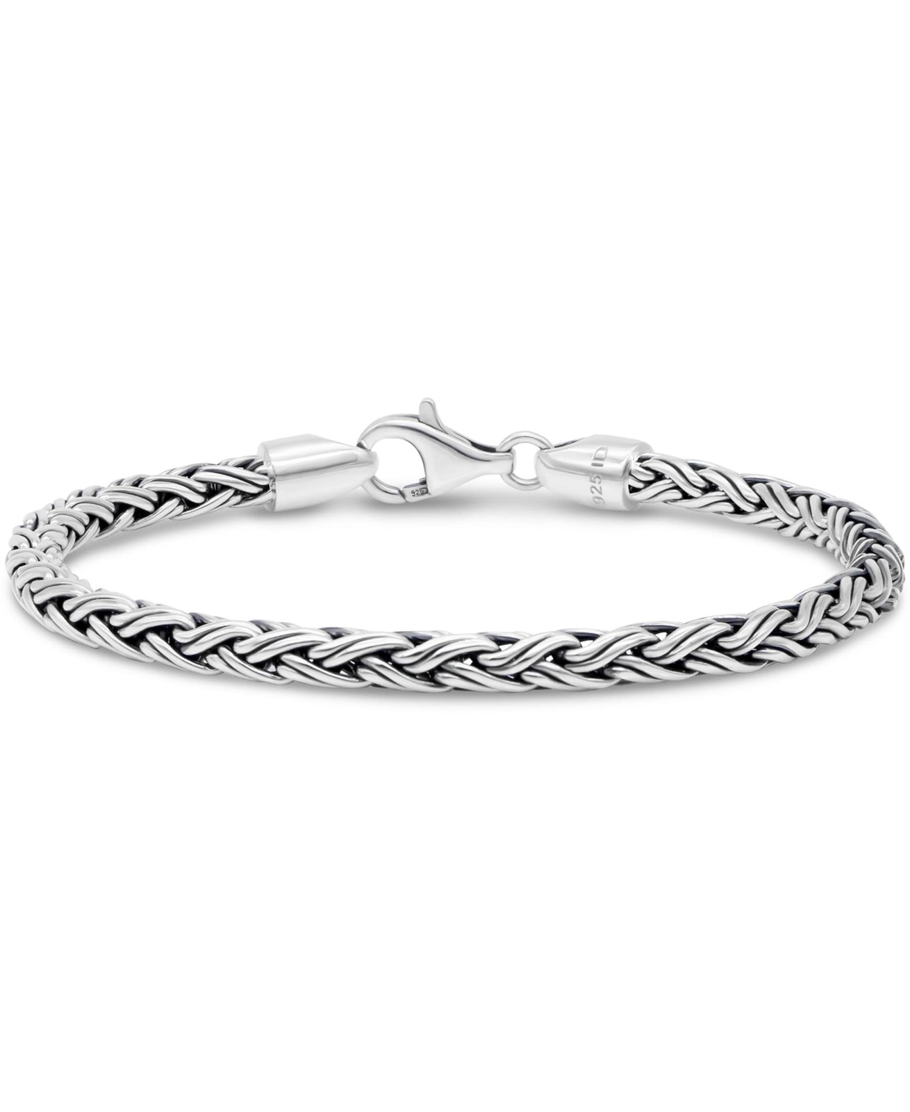 Sterling Silver 925 Wheat Chain Bracelet 4mm Bali WHK5640 8.5 Inch