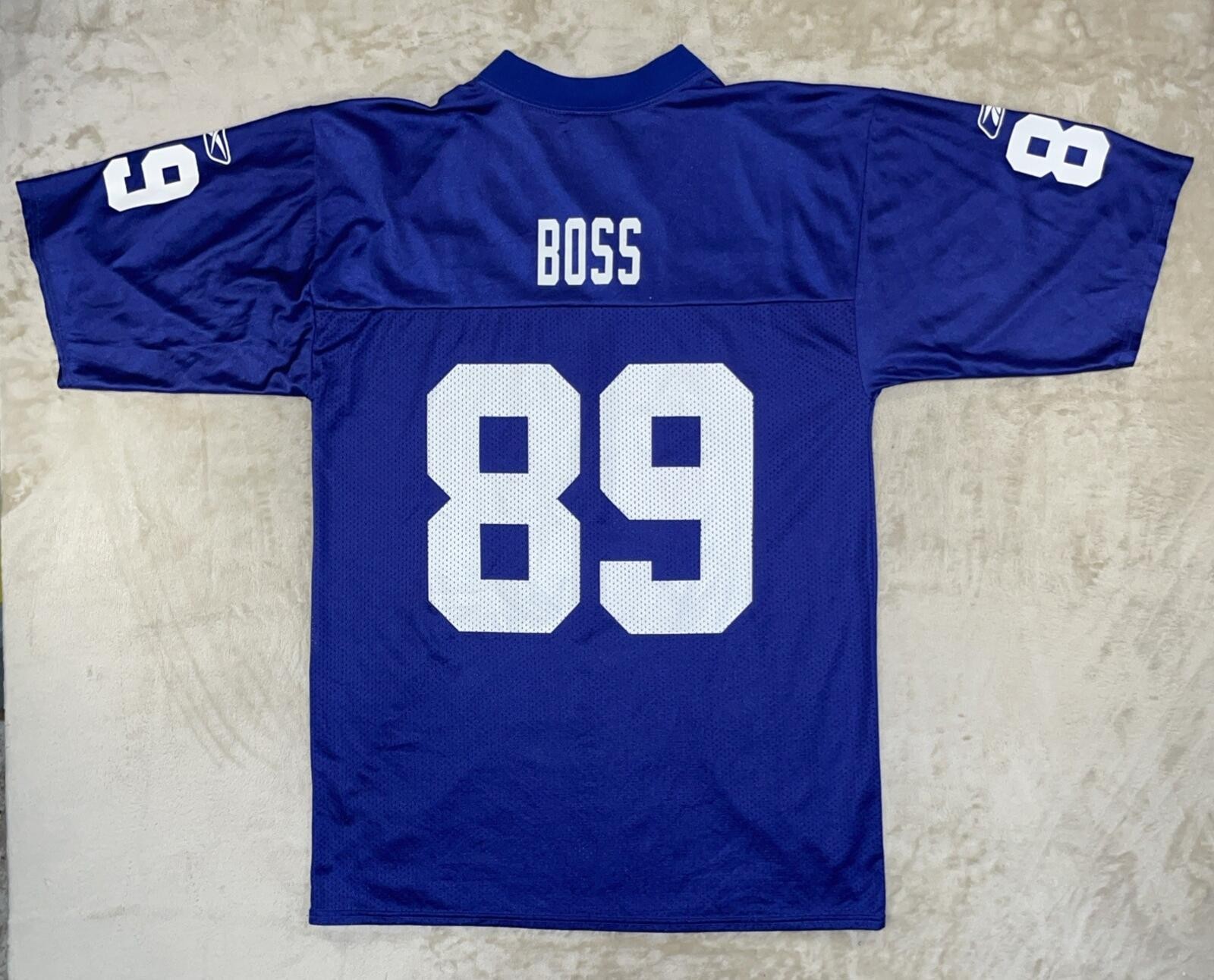 Reebok NY Giants Kevin Boss #89 NFL Team Apparel Jersey Blue Size Medium